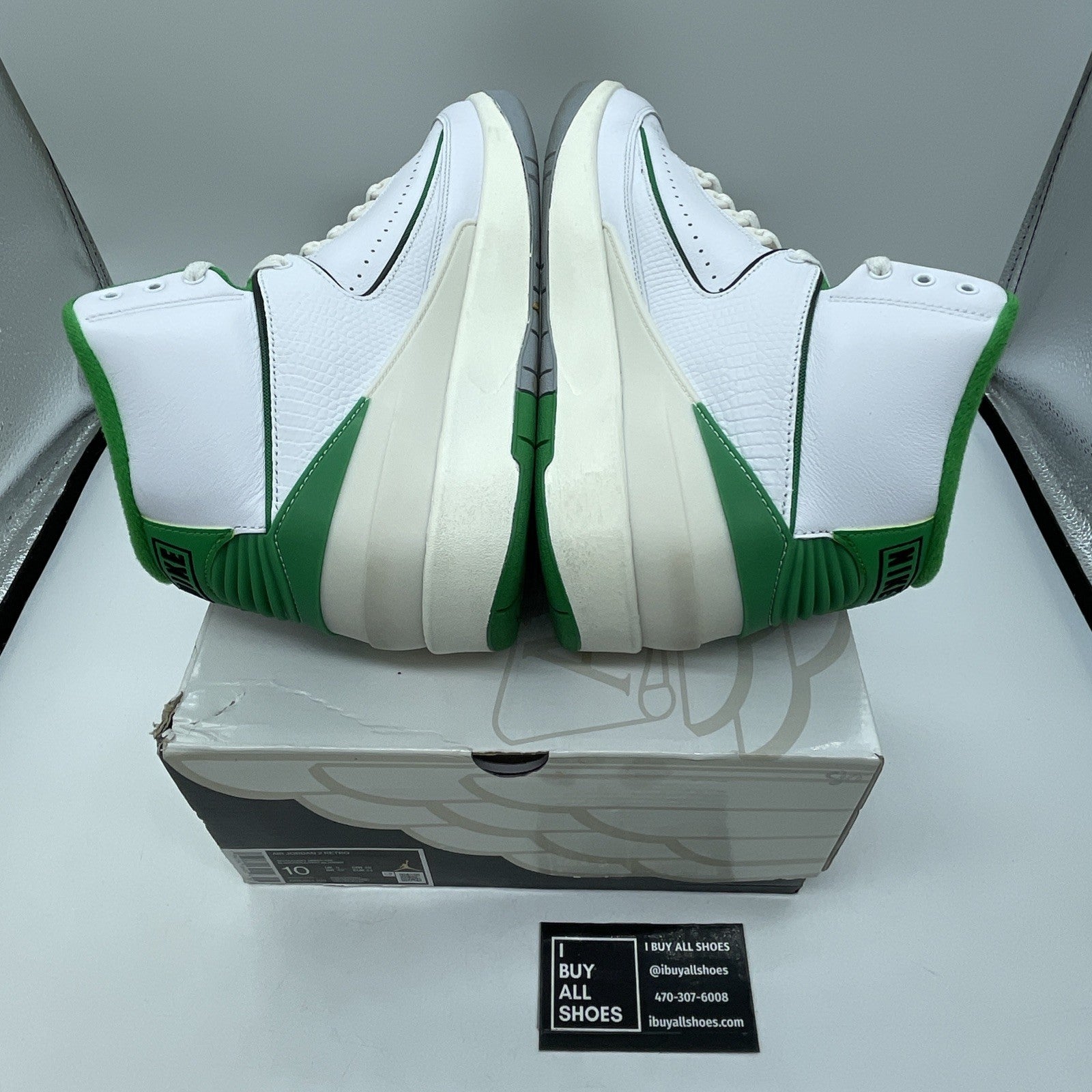Size 10 - Jordan 2 Retro Lucky Green White Leather (DR8884-103)