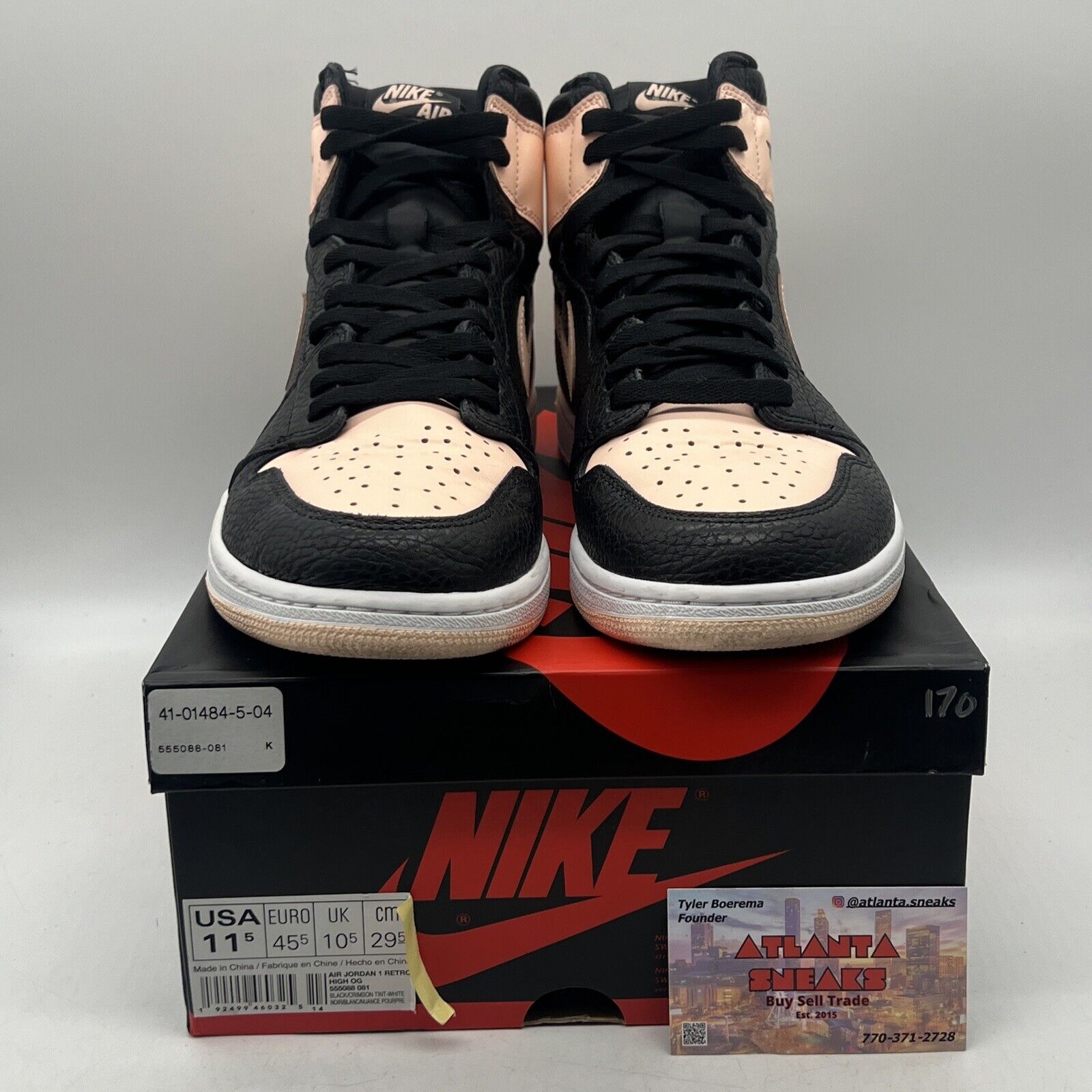 Size 11.5 - Air Jordan 1 Retro OG High Crimson Tint Black Leather (555088-081)