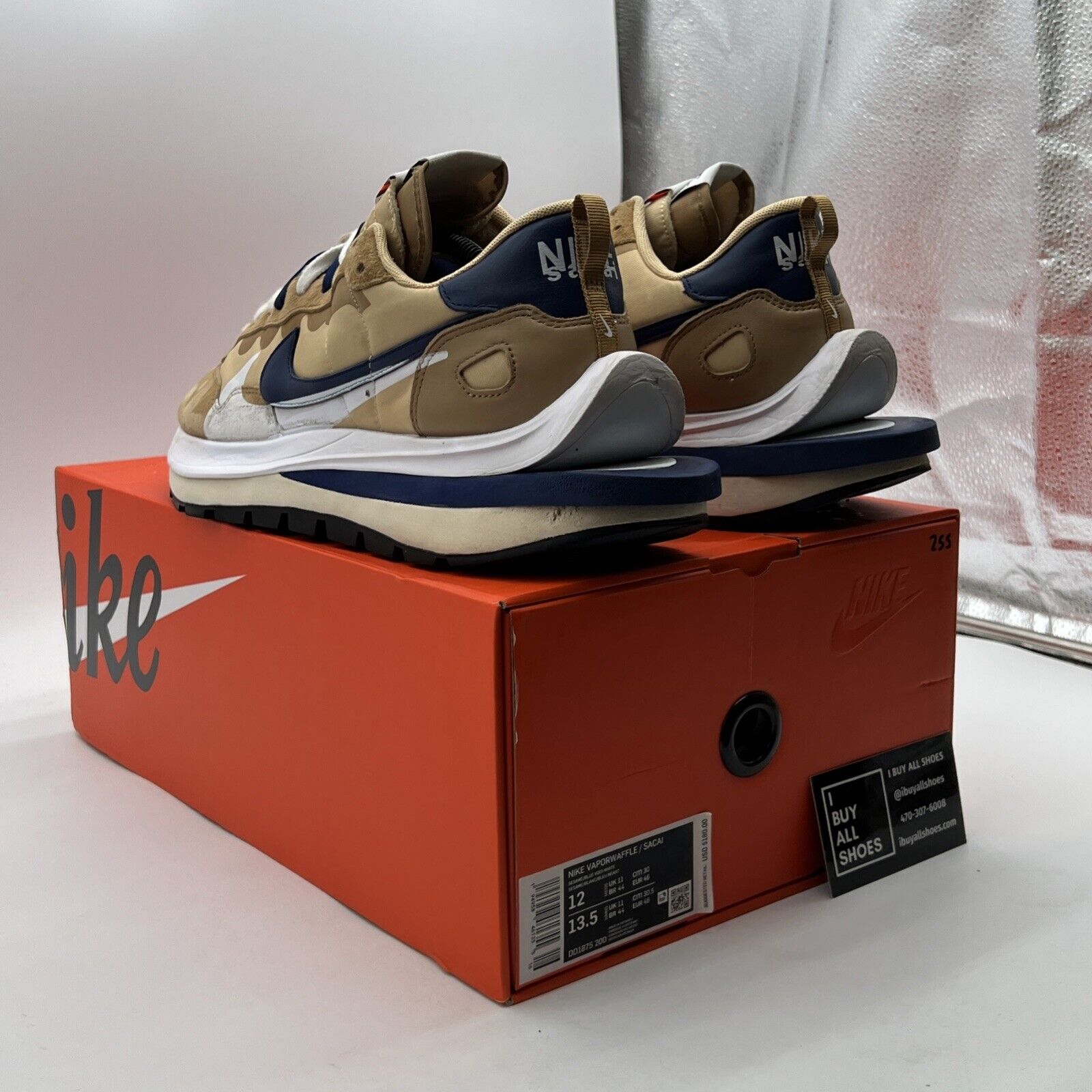Size 12 - Nike VaporWaffle x Sacai Tan Navy (DD1875-200)