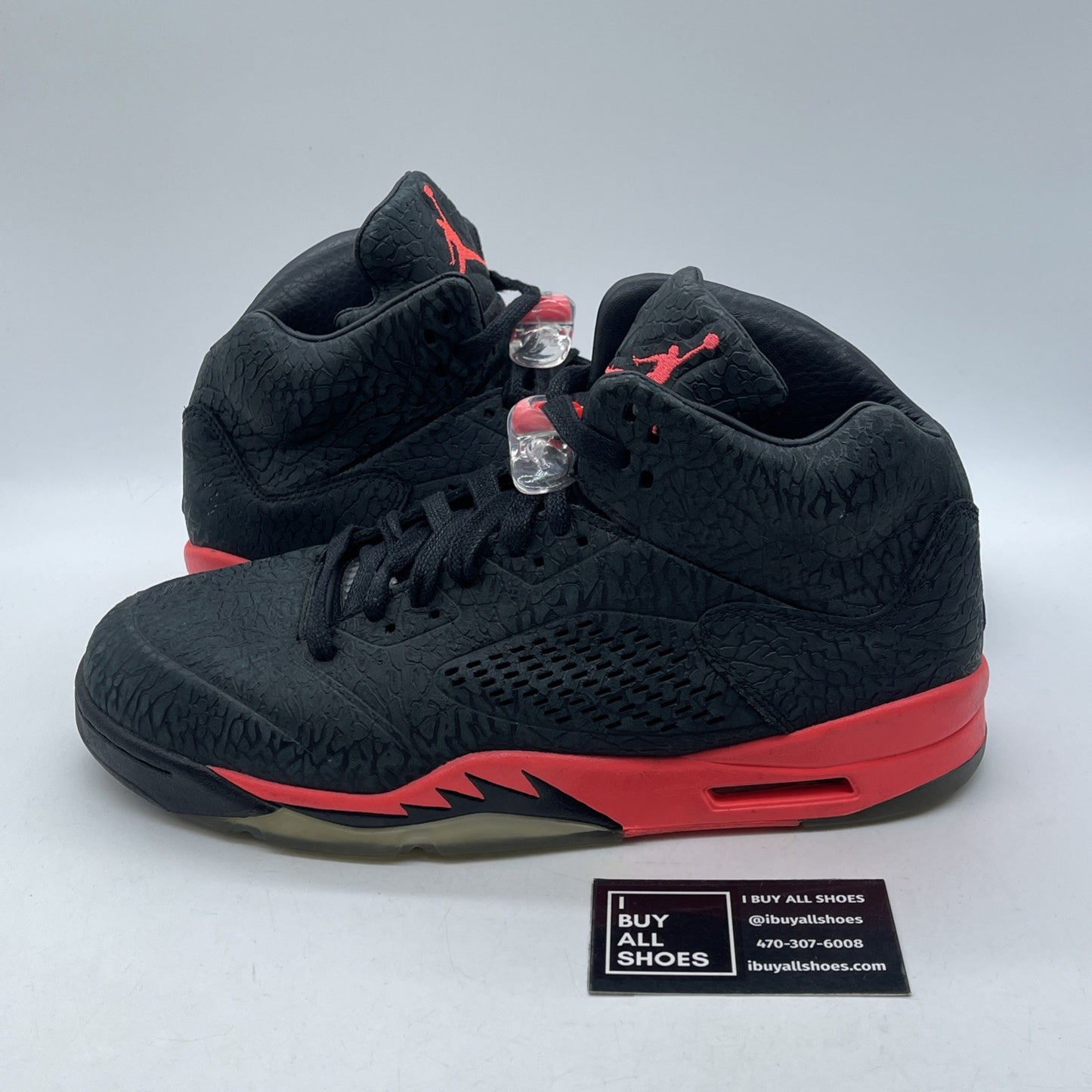 Size 11.5 - Air Jordan 5 Retro 3Lab5 Infrared Black Suede (599581-010)