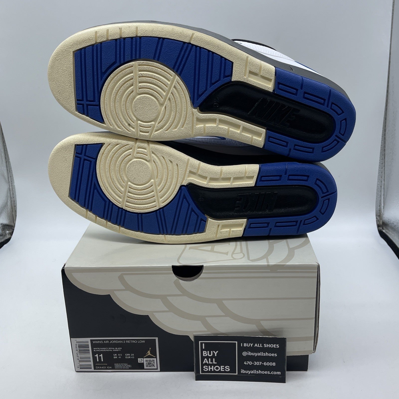 Size 11W - Air Jordan 2 Retro Low Varsity Royal White Leather (DX4401-104)