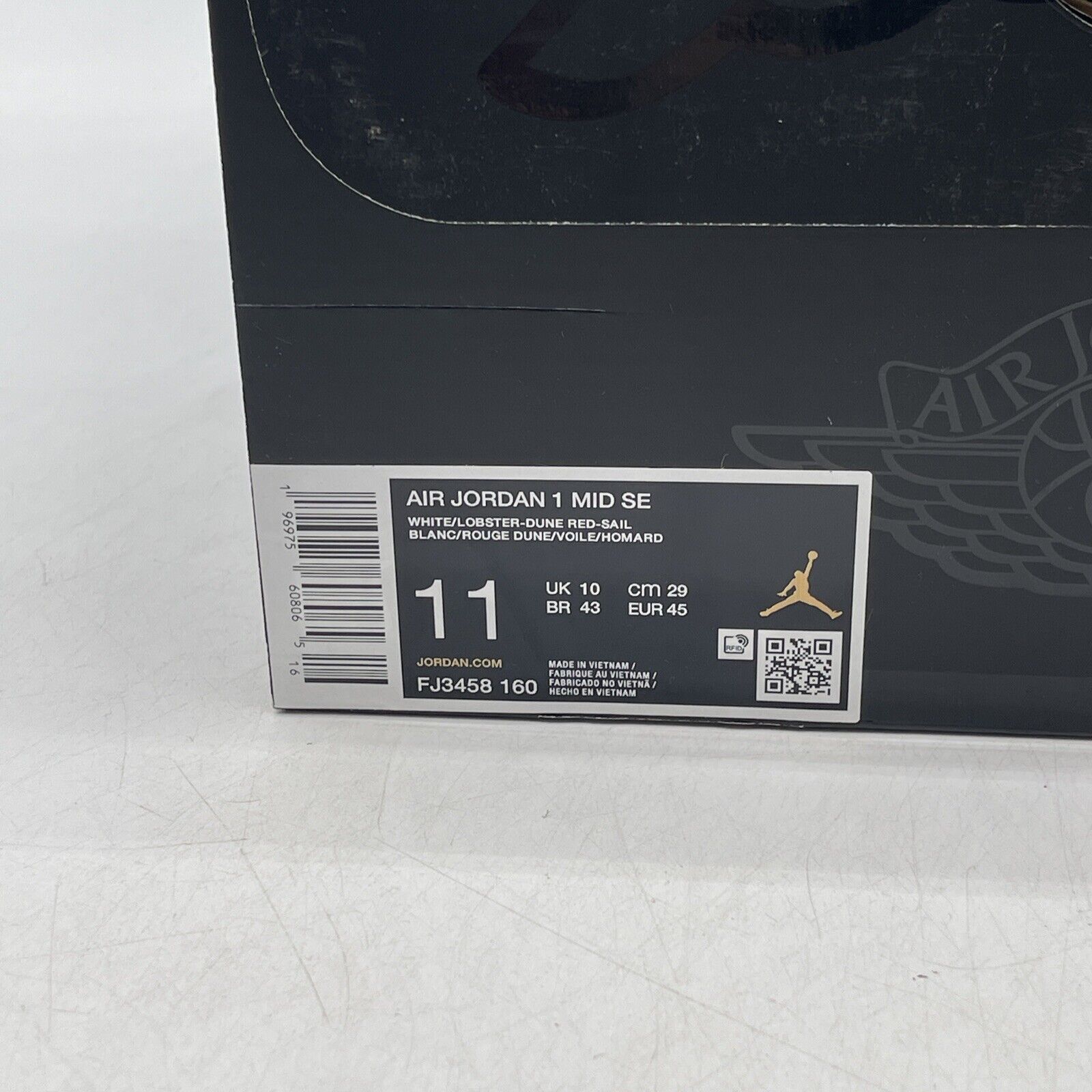 Size 11 - Air Jordan 1 Mid White Dune Red White Red Leather (FJ3458-160)