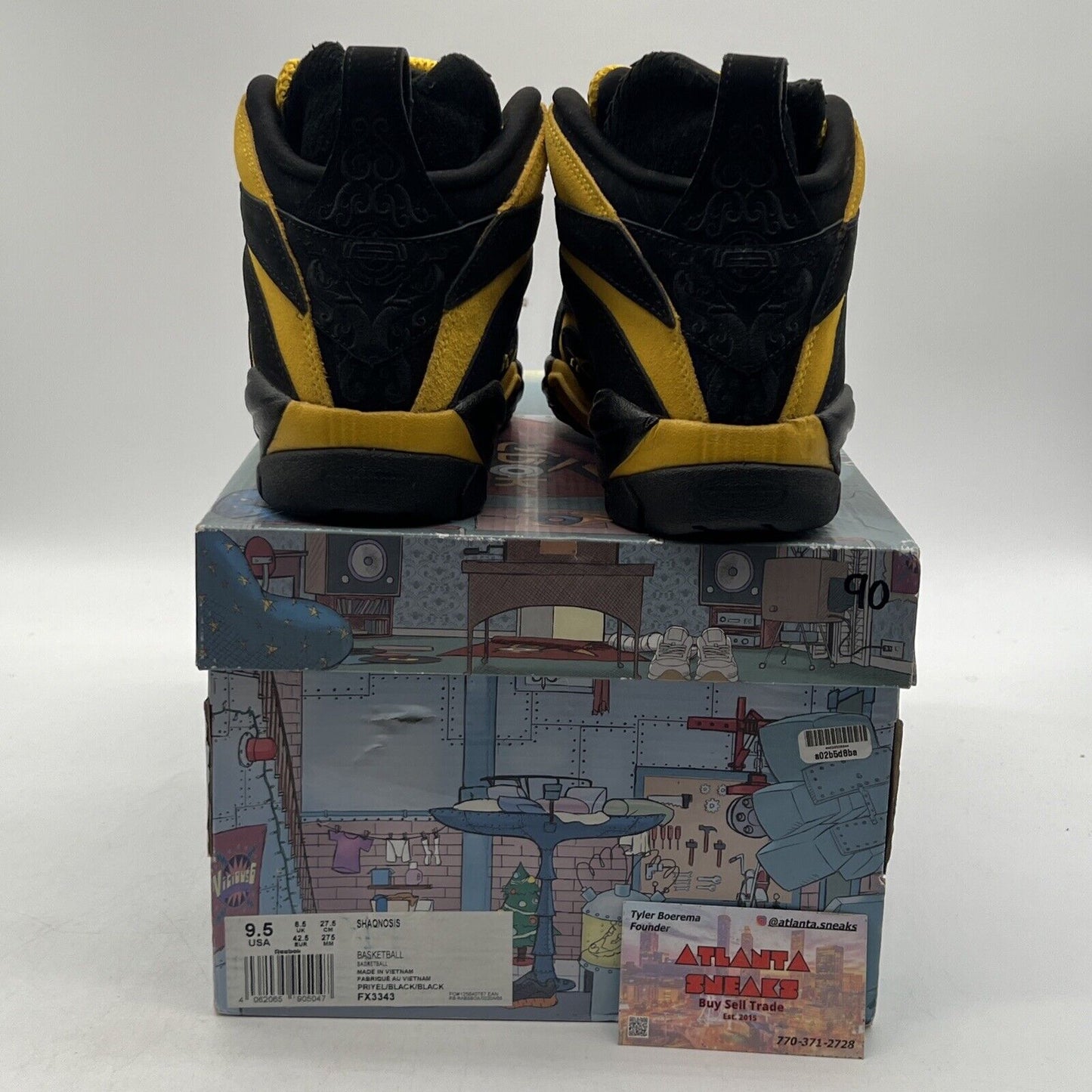 Size 9.5 - Reebok Shaqnosis Shaq Fu Black Yellow Suede Leather (FX3343)