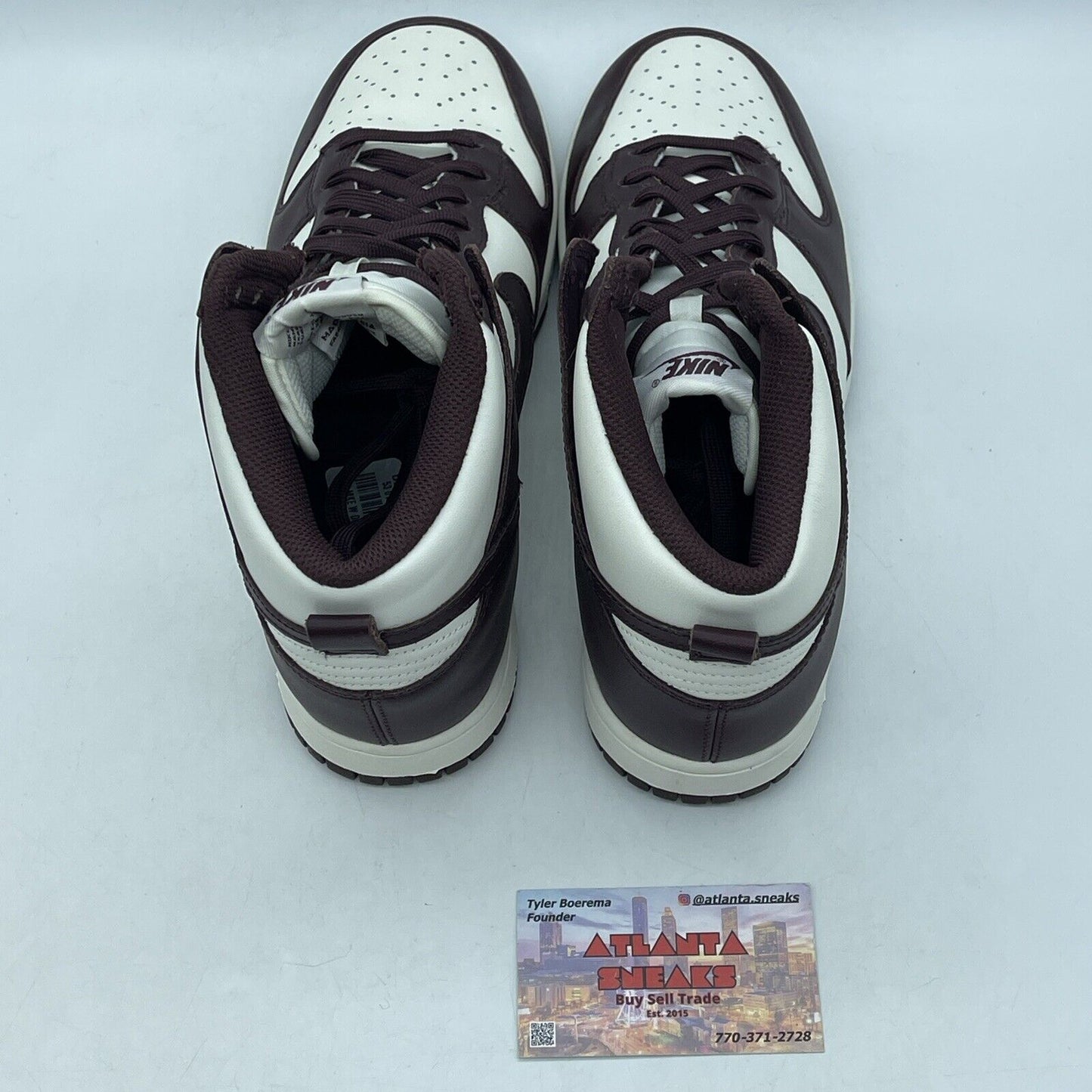 Size 9.5W- Nike Dunk High Burgundy Crush White Leather (DD1869-601)