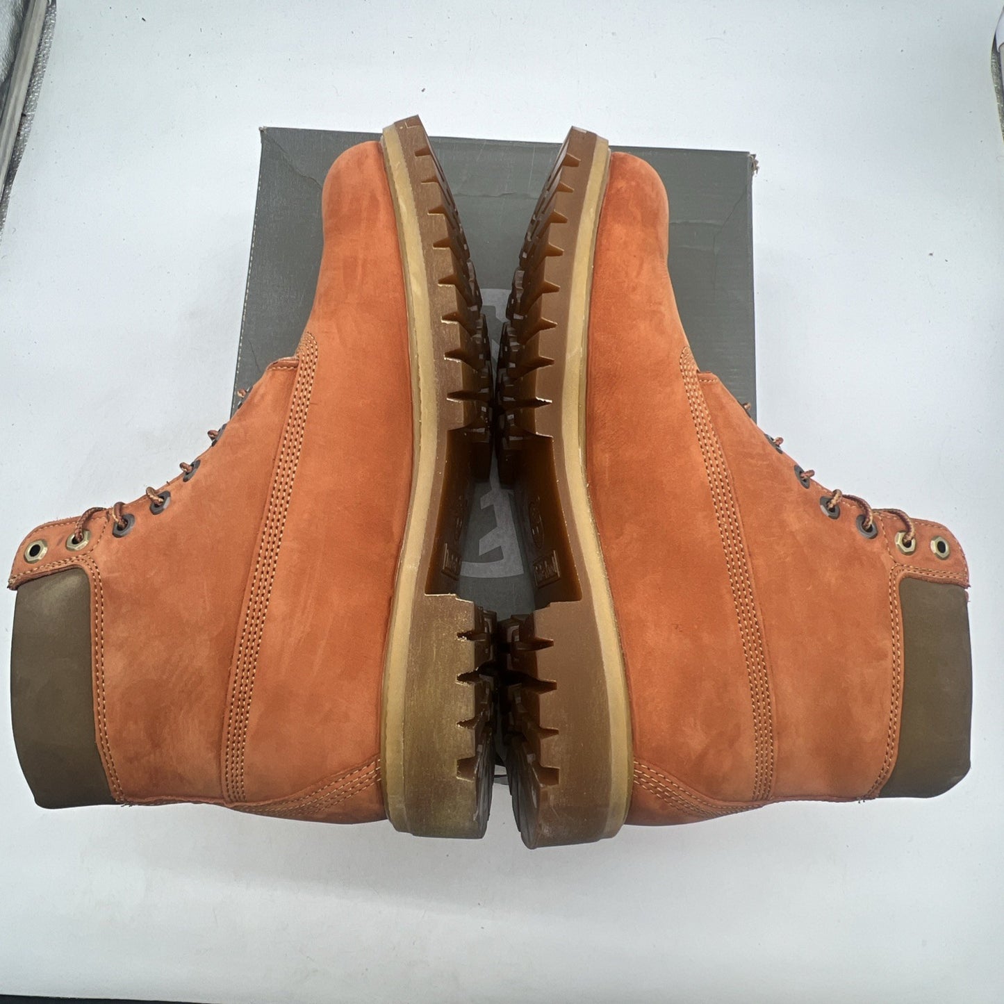 Size 12 - Timberland Boots 6 Inch Premium Dark Orange Nubuck Limited Edition