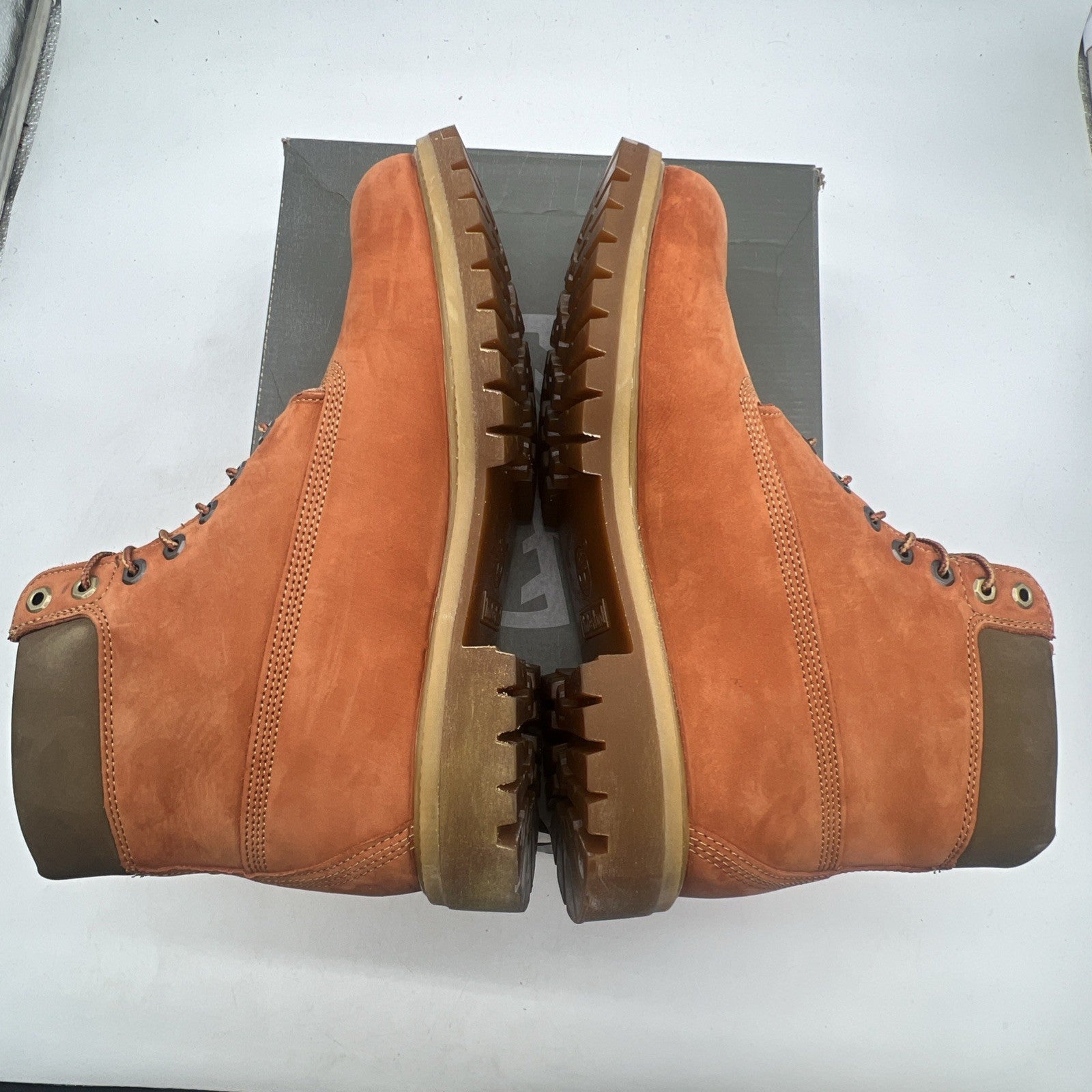 Size 12 - Timberland Boots 6 Inch Premium Dark Orange Nubuck Limited Edition