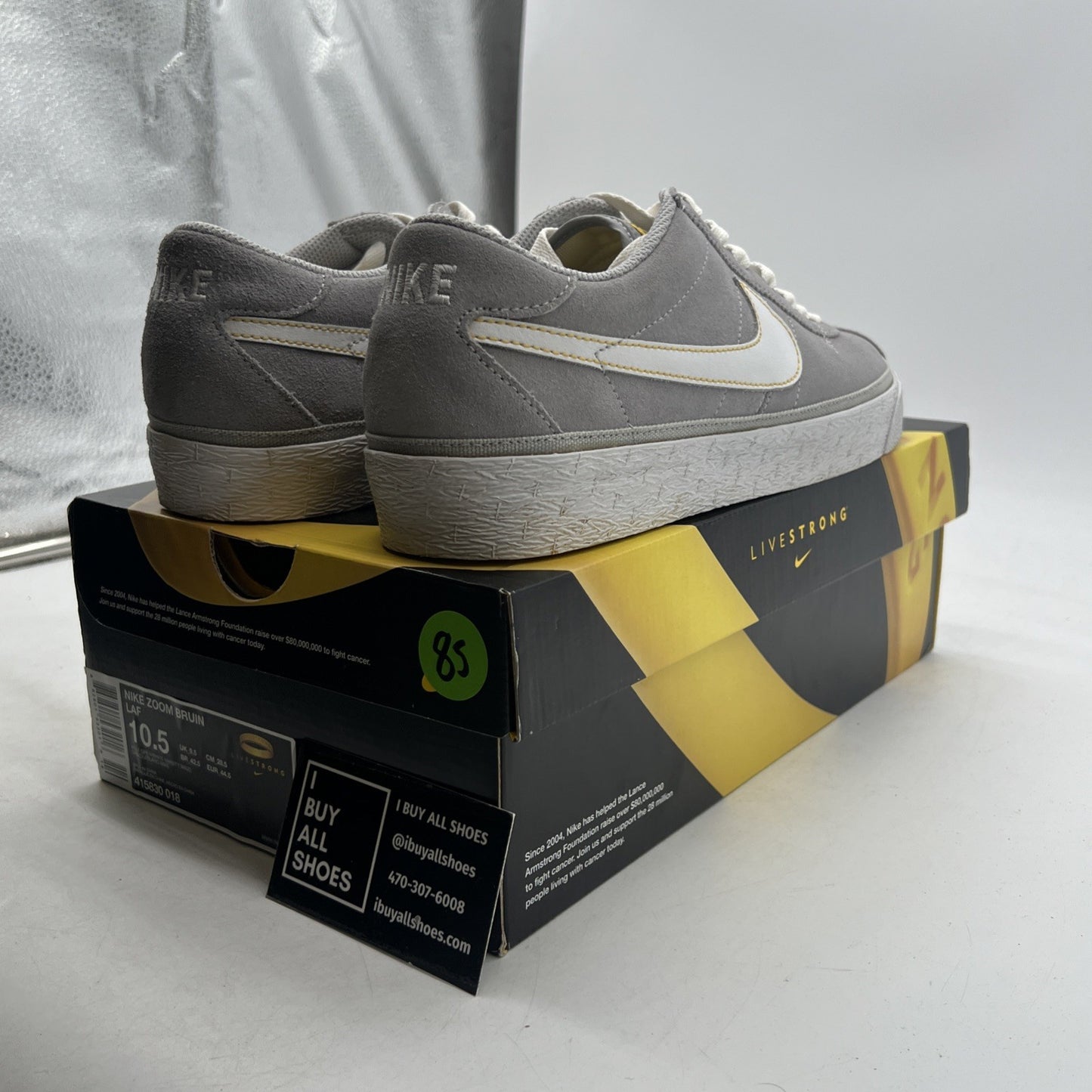 Size 10.5 - Nike Zoom Bruin Laf Grey/White 2010 (415830-018)