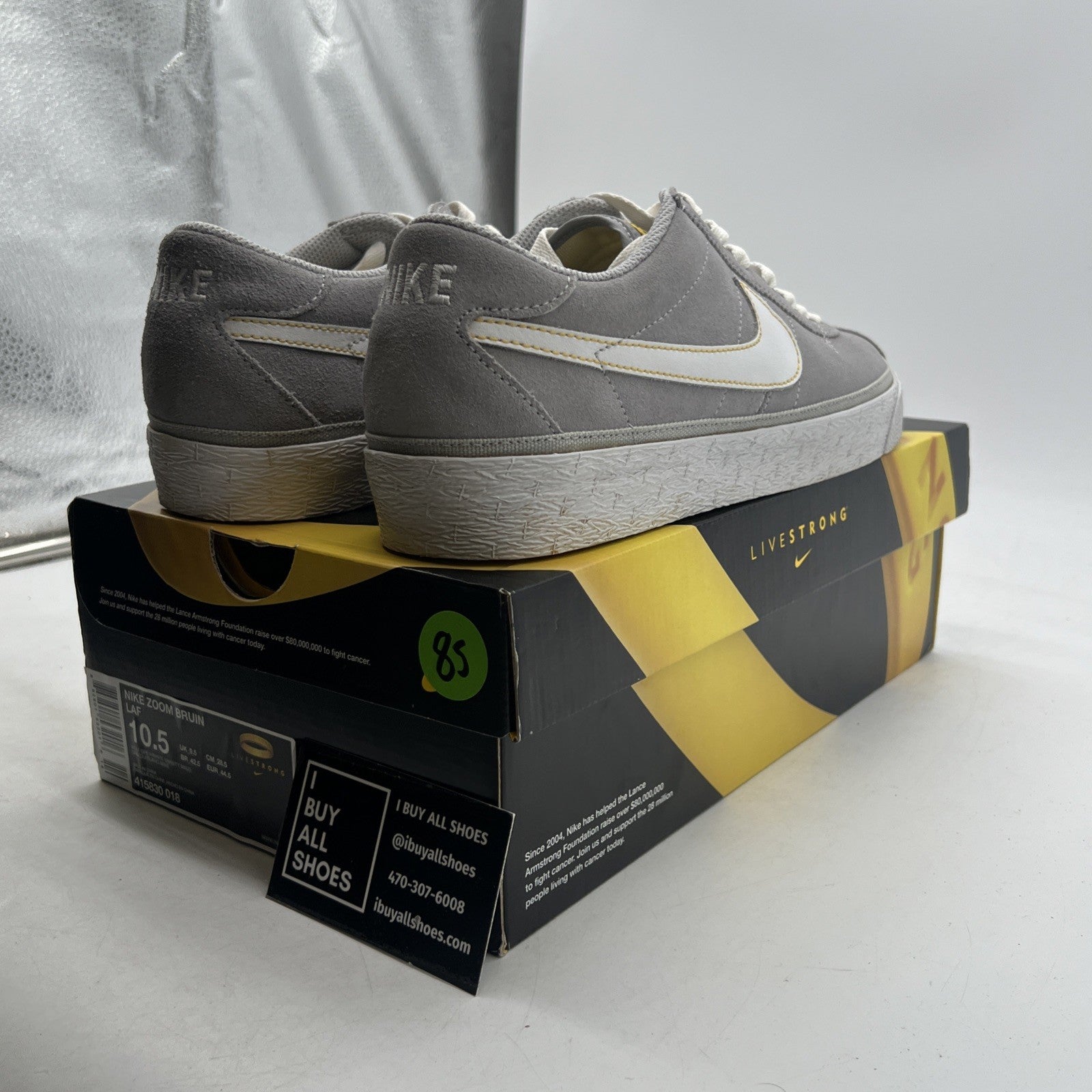 Size 10.5 - Nike Zoom Bruin Laf Grey/White 2010 (415830-018)