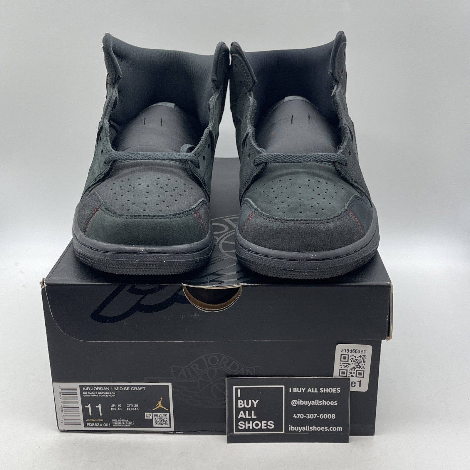 Size 11 - Air Jordan 1 SE Craft Mid Dark Smoke Red (FD8634-001)
