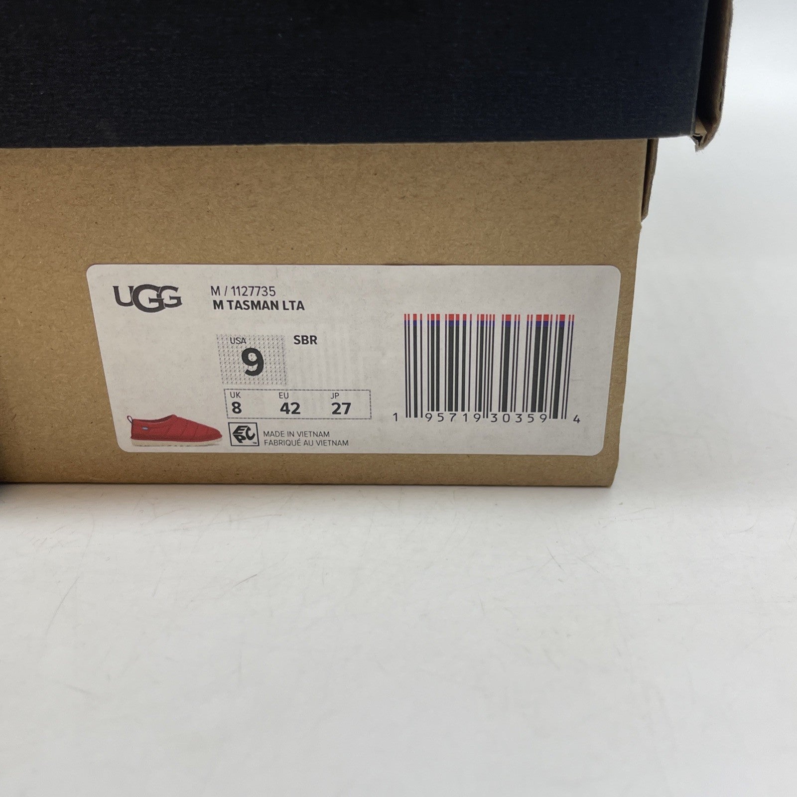 Size 9 - UGG Tasman LTA Men's Red Nylon Slip On Slipper Shoes Suede (1127735)