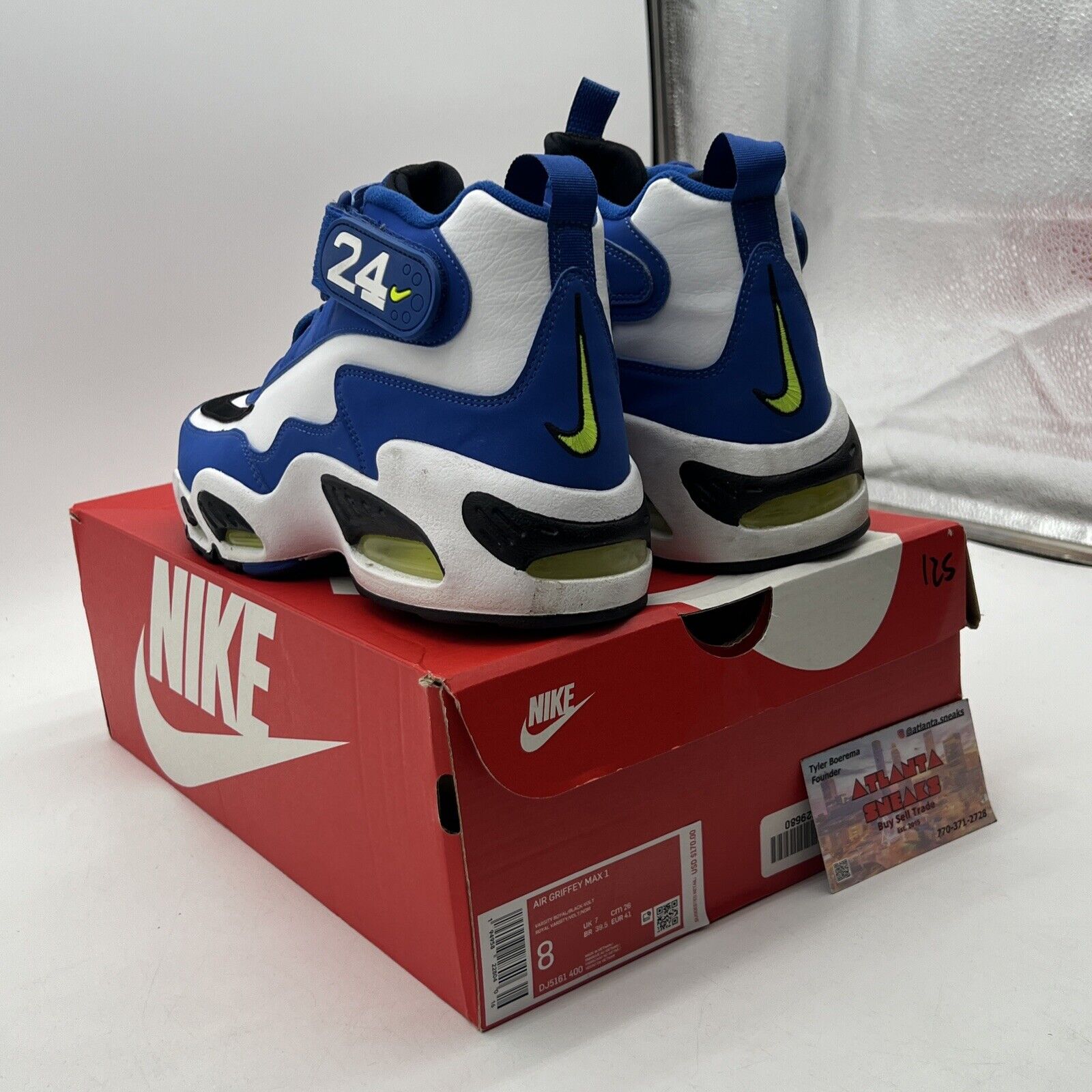 Size 8 - Nike Air Griffey Max 1 2021 Varsity Royal Black White Suede DJ5161-400