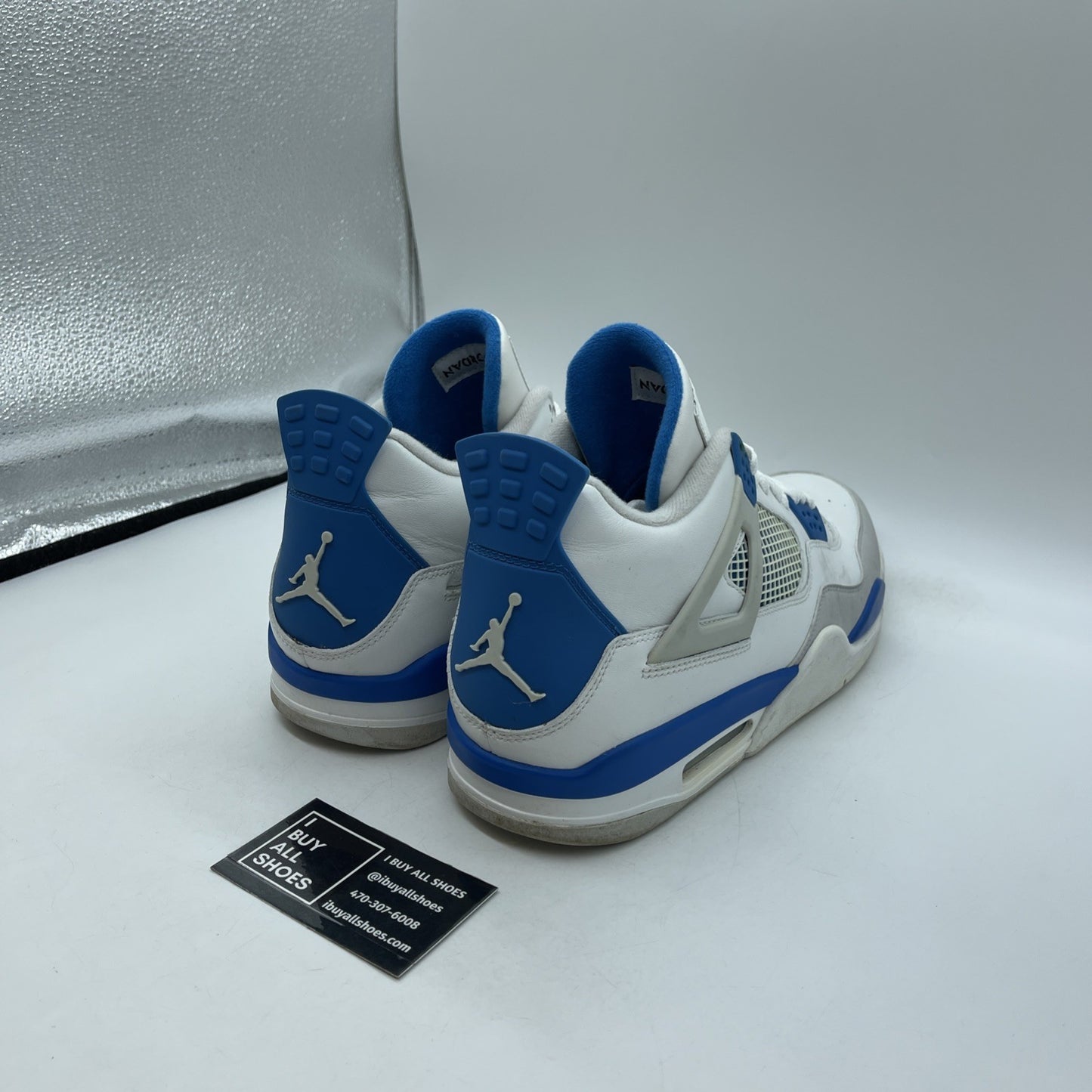 Size 13 - Air Jordan 4 Retro 2024 Military Blue Grey White Suede (308497-105)