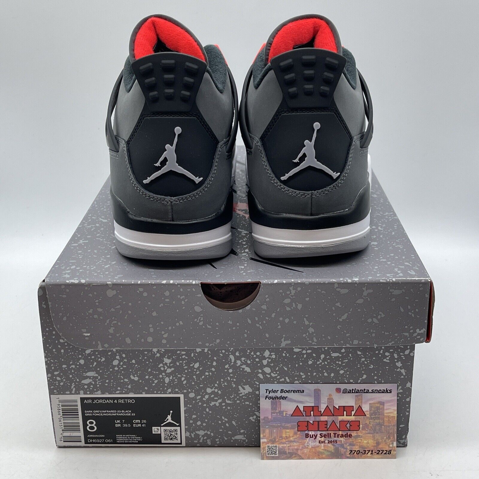 Size 8 - Jordan 4 Retro Mid Infrared Grey Black Suede (DH6927-061)