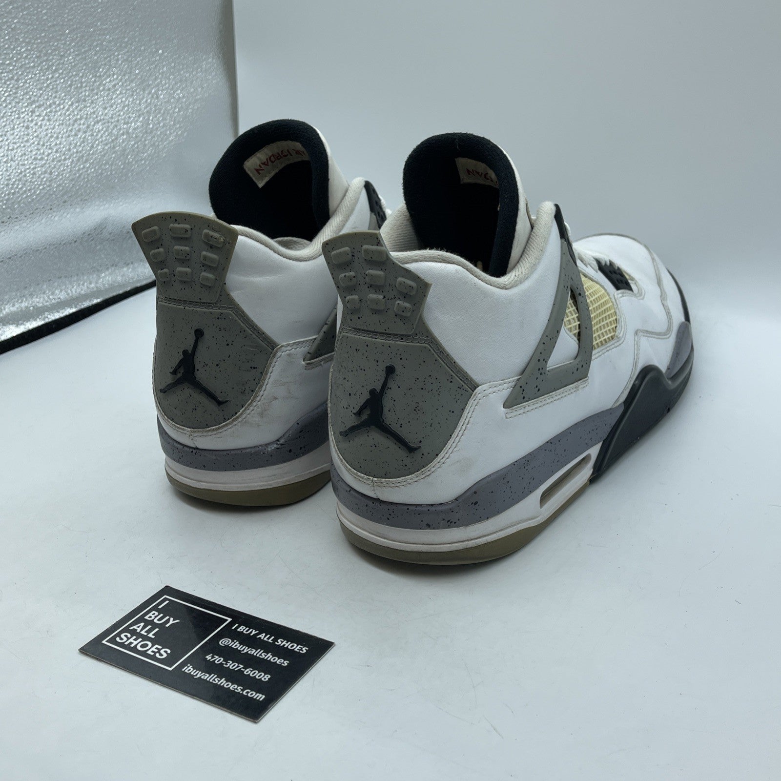 Size 14 - Jordan 4 Retro Cement 2012 White Grey Leather (308497-103)