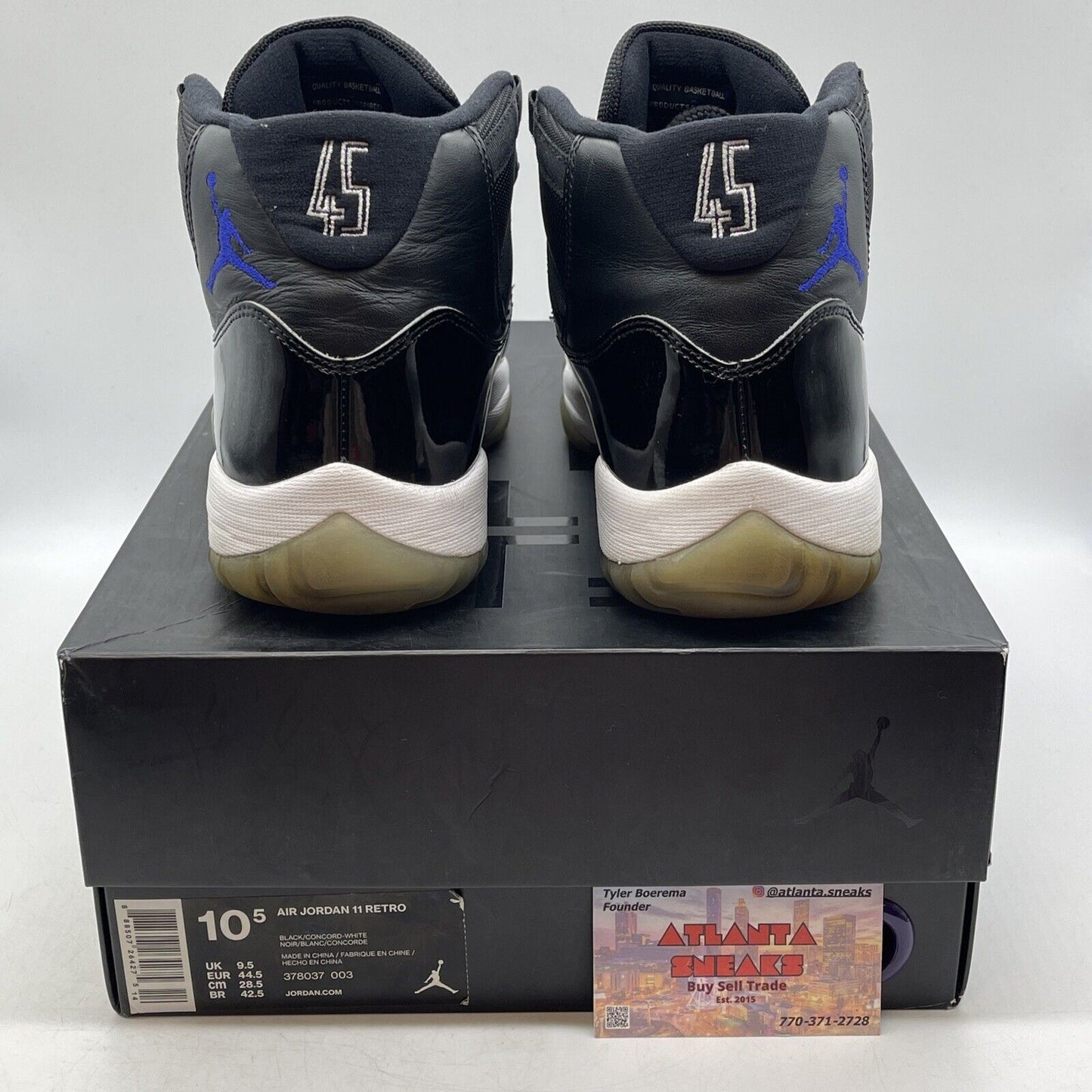 Size 10.5 - Jordan 11 Retro High Space Jam Black Blue White (378037-003)