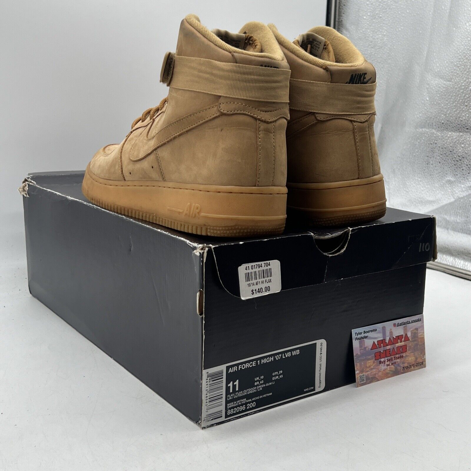 Size 11 - Nike Air Force 1 '07 LV8 WB High Flax Suede (882096-200)
