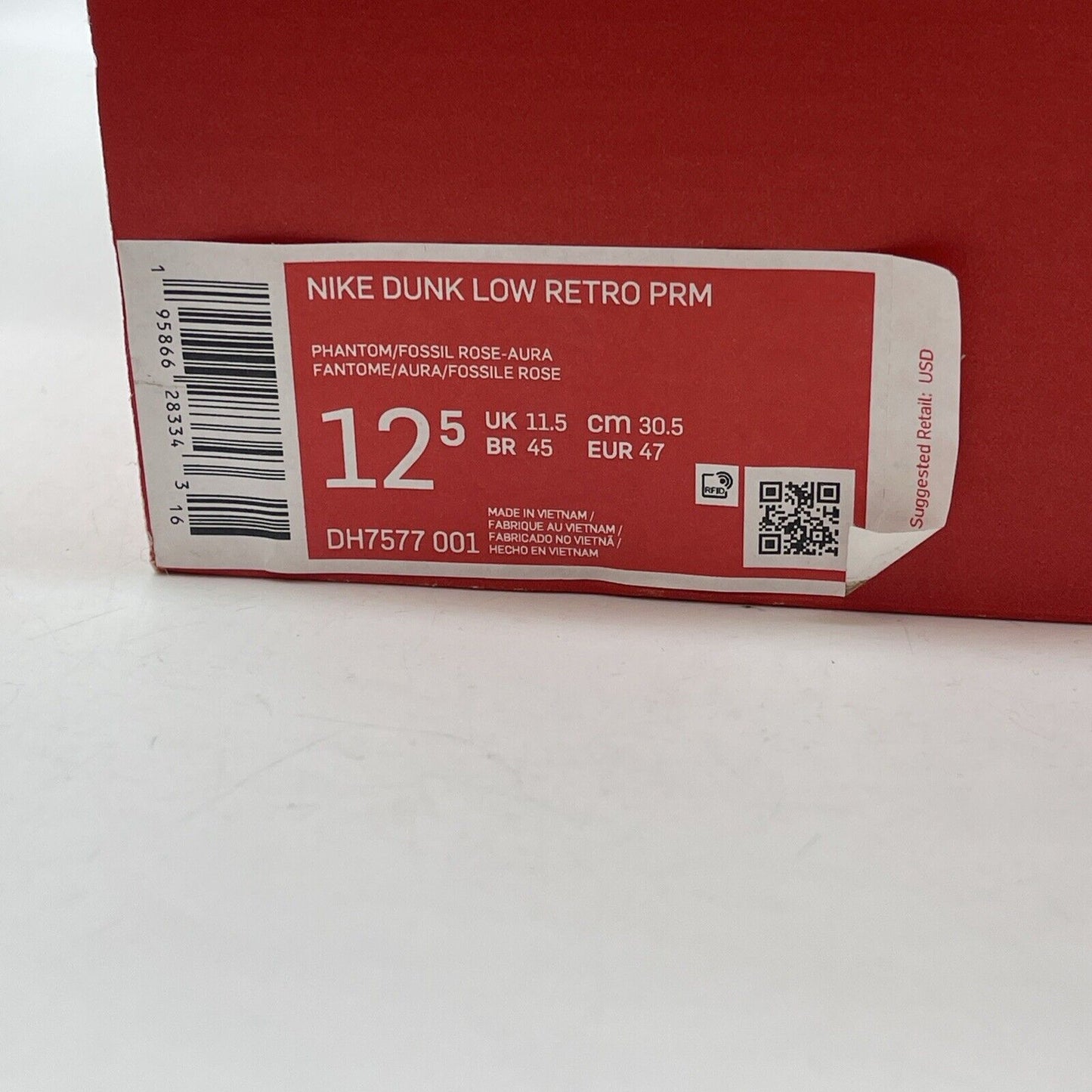 Size 12.5 - Nike Dunk Premium Low Fossil Rose Blue Grey Suede (DH7577-001)
