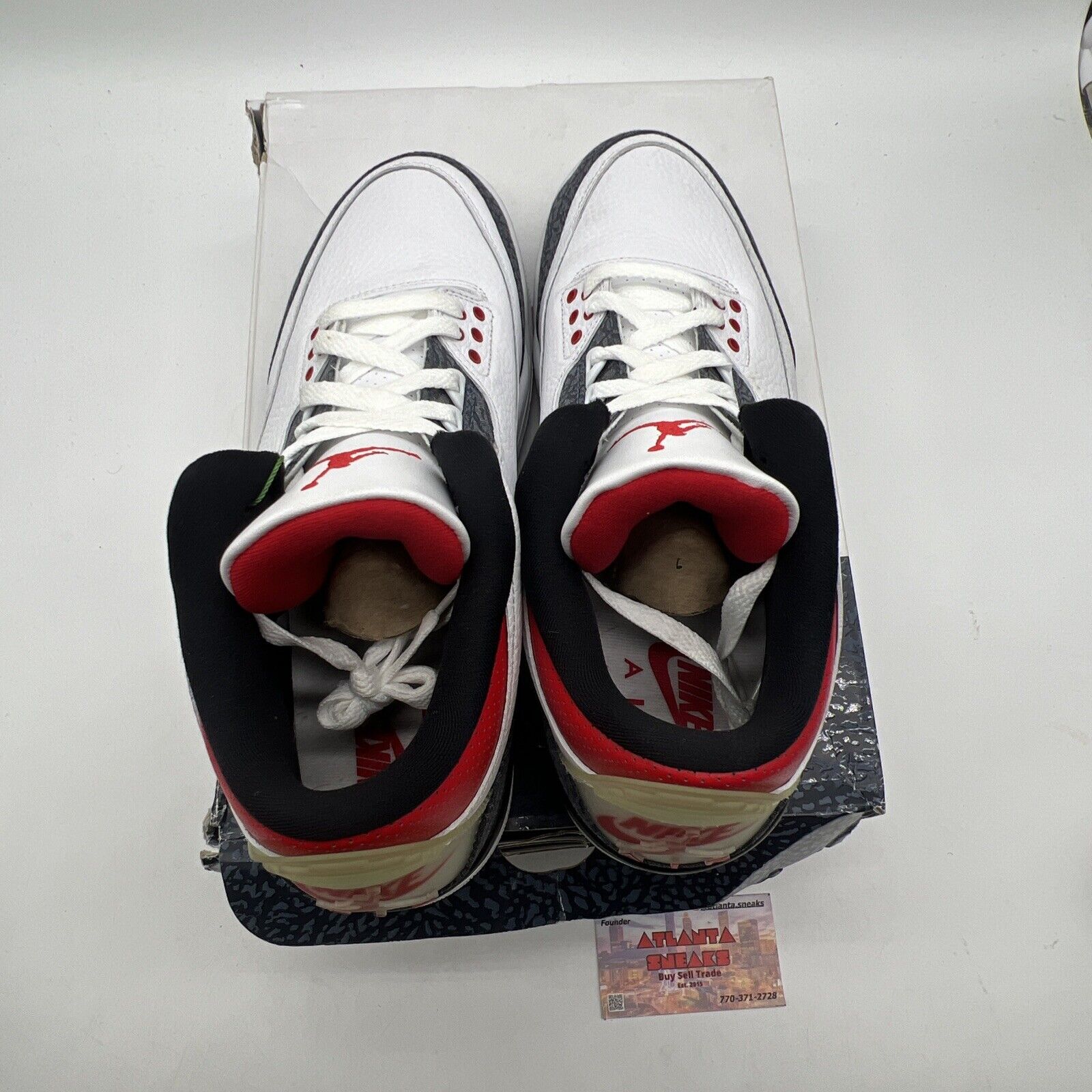 Size 11 - Jordan 3 Retro Denim SE Fire Red 2020 White Navy Leather (CZ6431-100)