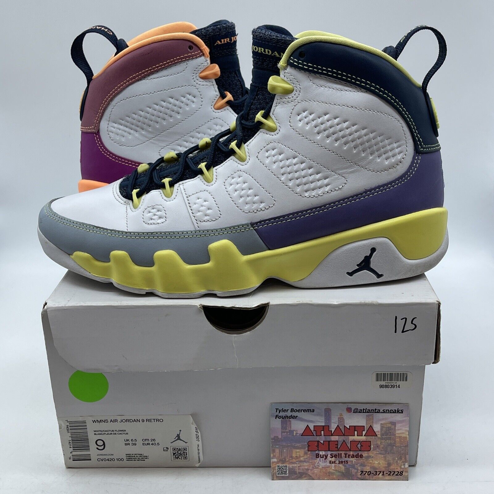 Size 9W - Air Jordan 9 Retro Change The World White Purple Yellow (CV0420-100)