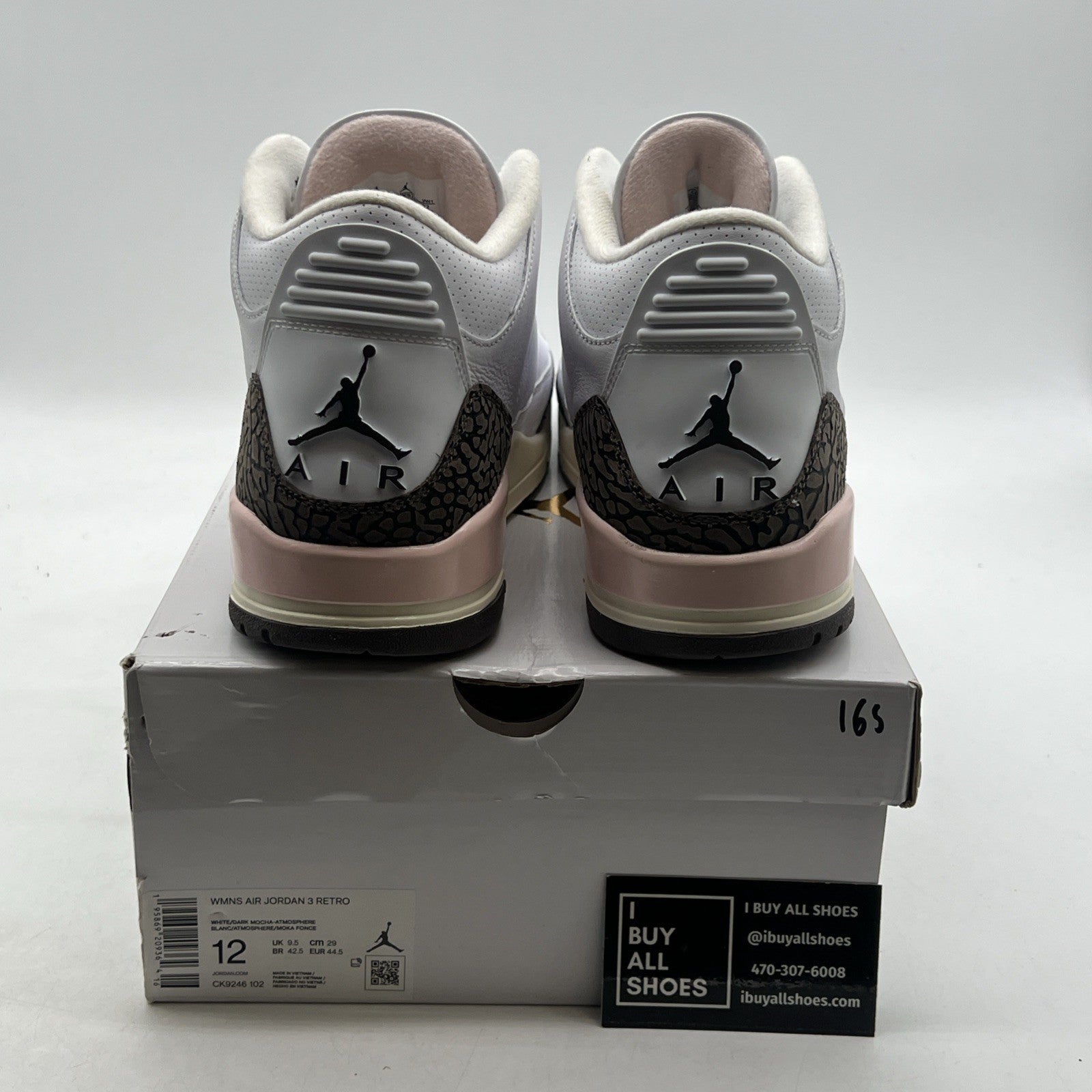Size 12W - Air Jordan 3 Retro Neapolitan White Brown Pink (CK9246-102)