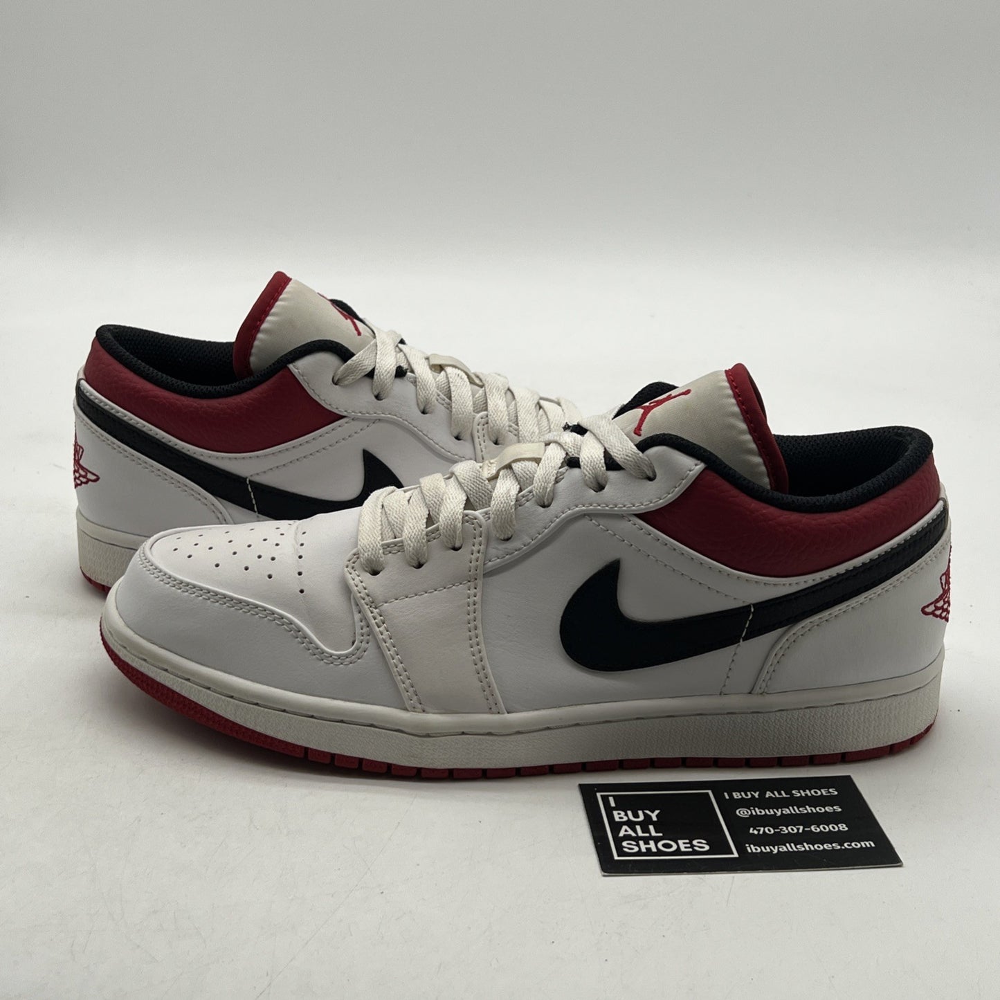 Size 10 - Air Jordan 1 Low White University Red (553558-118)
