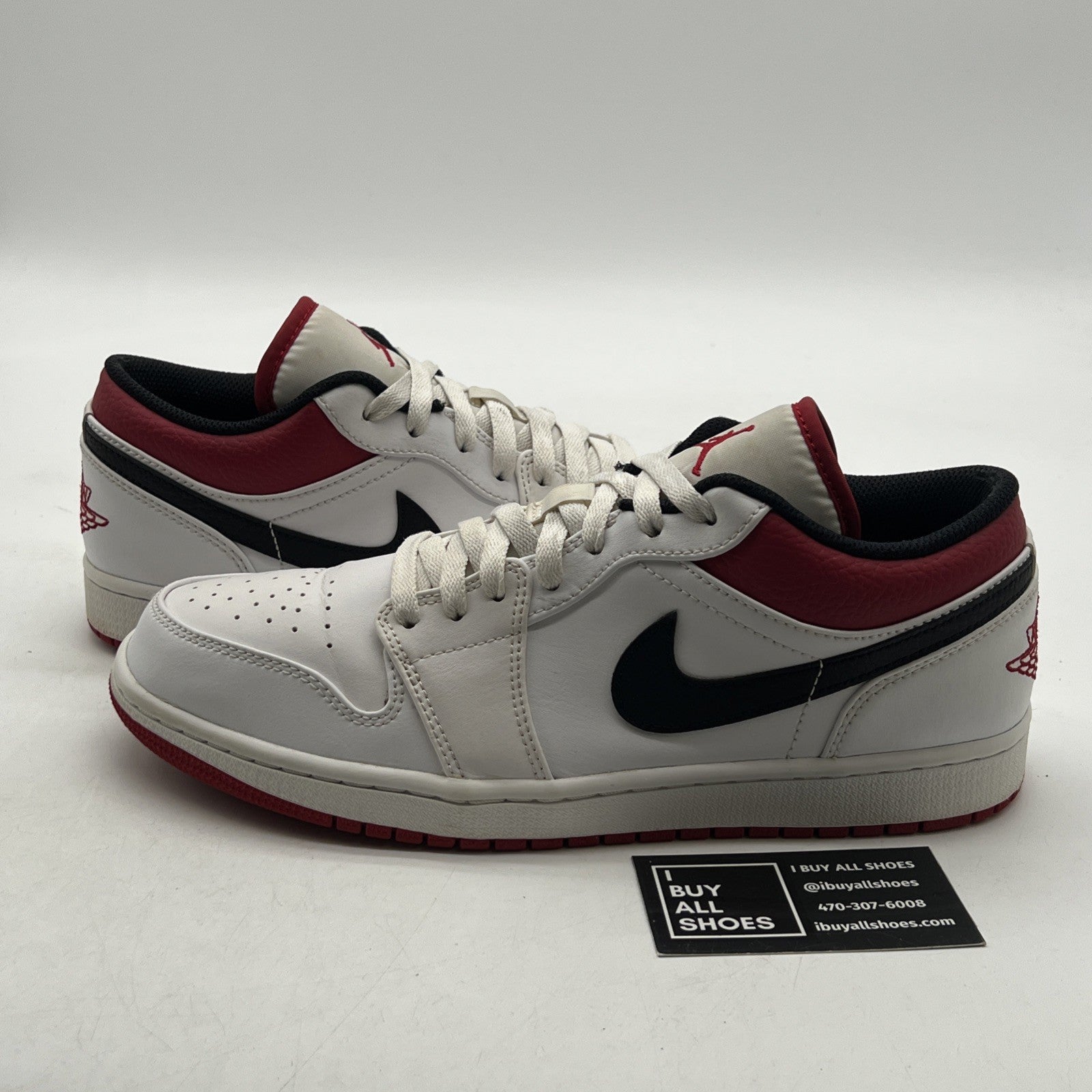 Size 10 - Air Jordan 1 Low White University Red (553558-118)