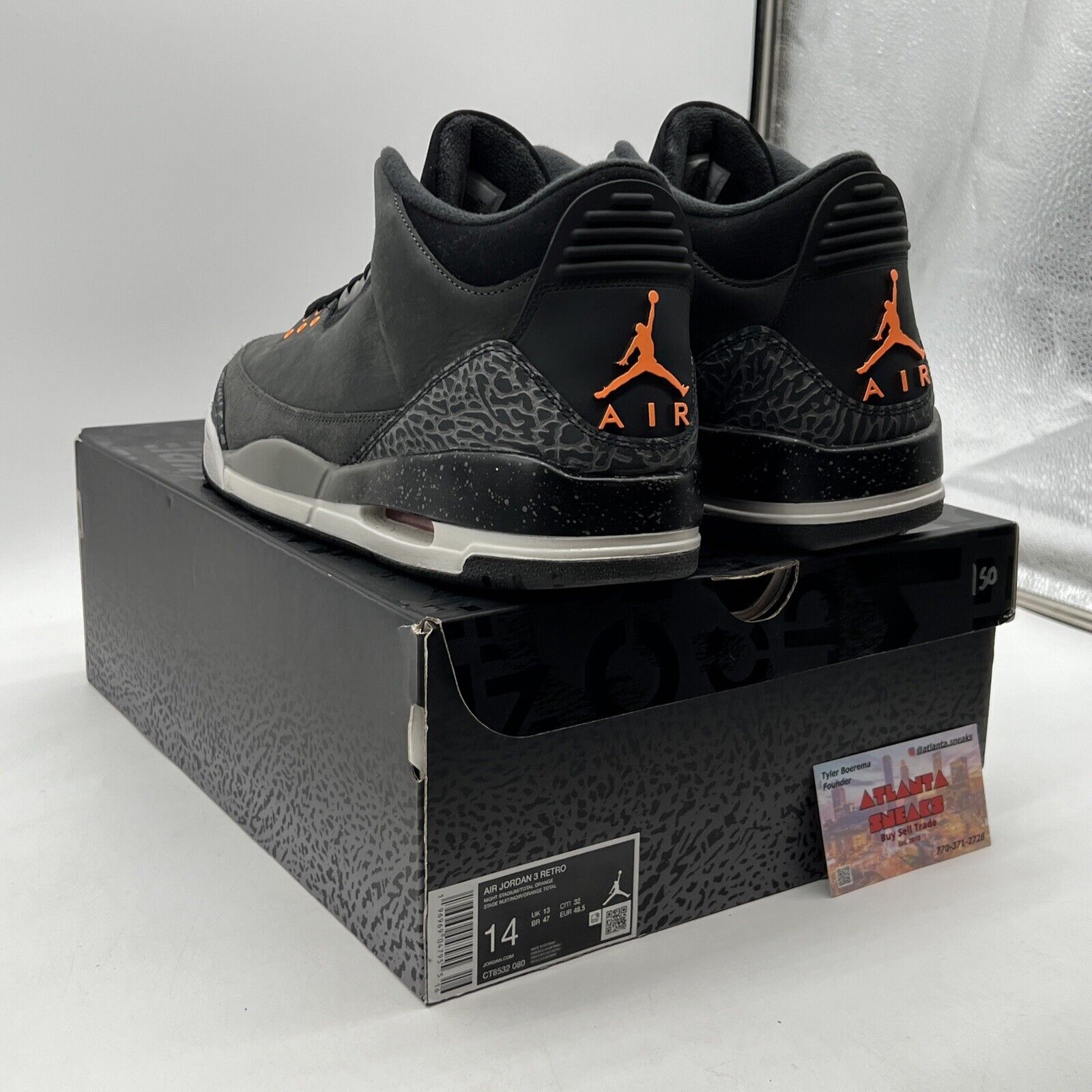 Size 14 - Jordan 3 Retro 2023 Mid Fear Grey Suede Orange (CT8532-080)