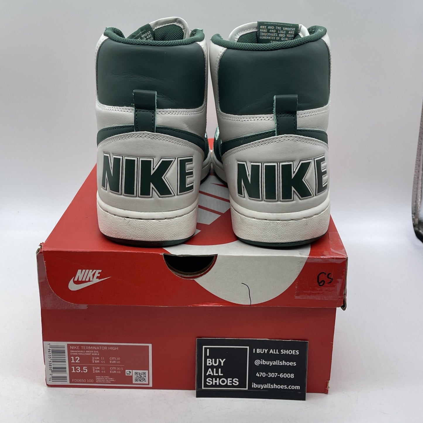 Size 12 - Nike Terminator High Noble Green White Leather (FD0650-100)