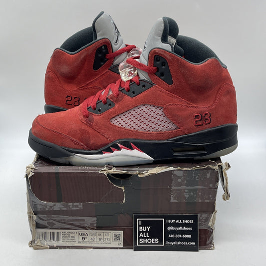 Size 9.5 - Jordan 5 Retro Mid Raging Bull Red Black Suede (DD0587-600)