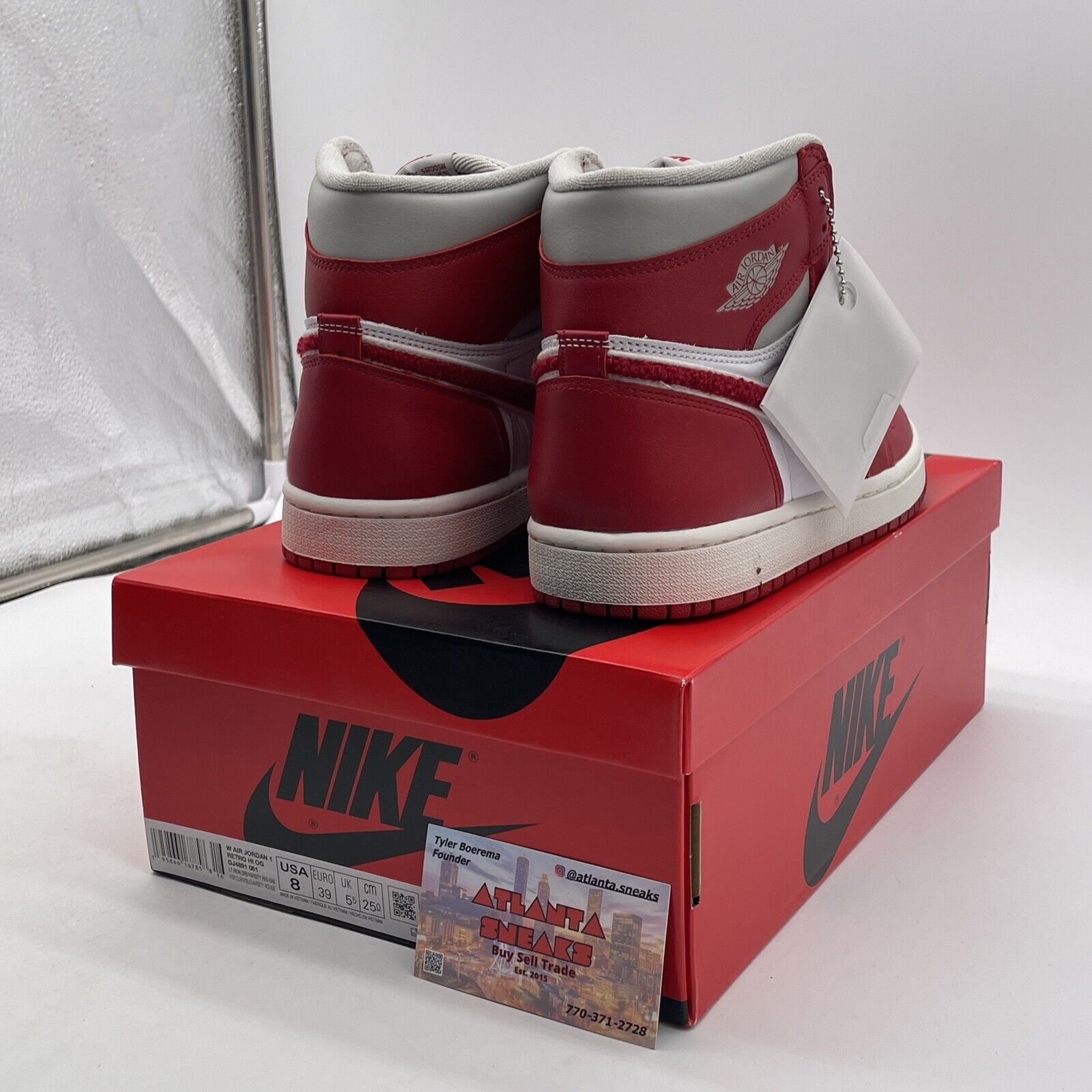 Size 8.5W - Air Jordan 1 OG High Newstalgia Chenille Red Leather (DJ4891-061)