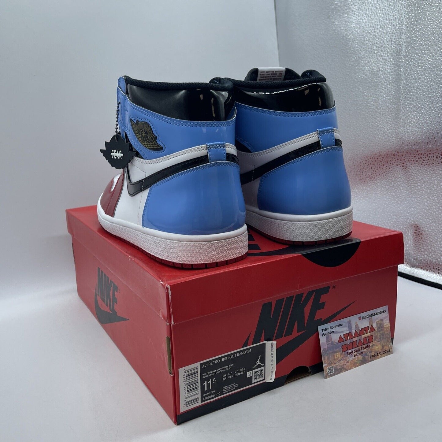 Size 11.5 - Jordan 1 Retro OG High Fearless Blue Red White Leather (CK5666-100)