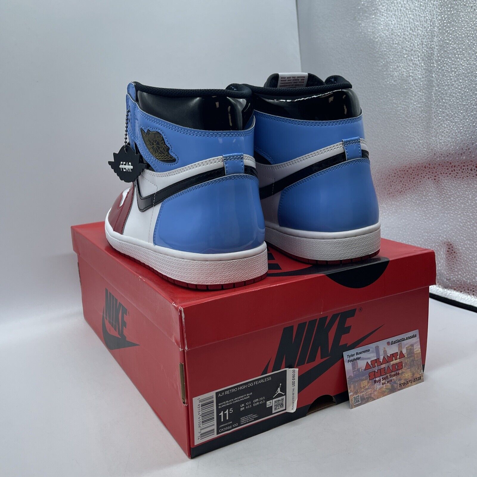Size 11.5 - Jordan 1 Retro OG High Fearless Blue Red White Leather (CK5666-100)