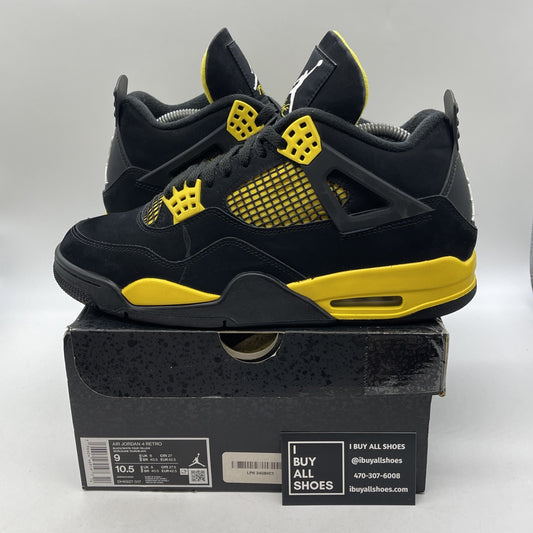 Size 9 - Jordan 4 Retro Mid Thunder Yellow Black Suede (DH6927-017)