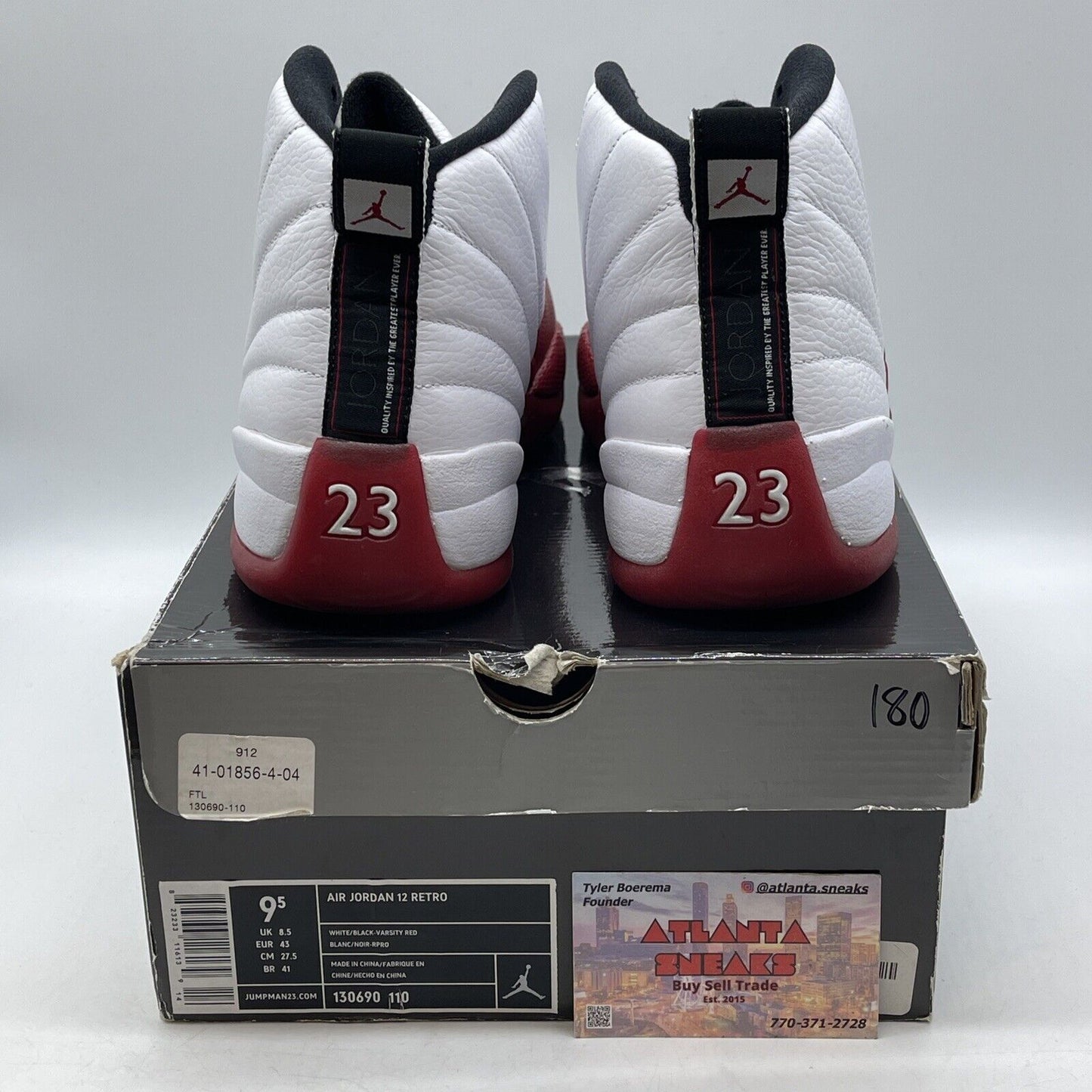 Size 9.5 - Air Jordan 12 Retro 2009 Cherry Red White Black Silver (130690-110)