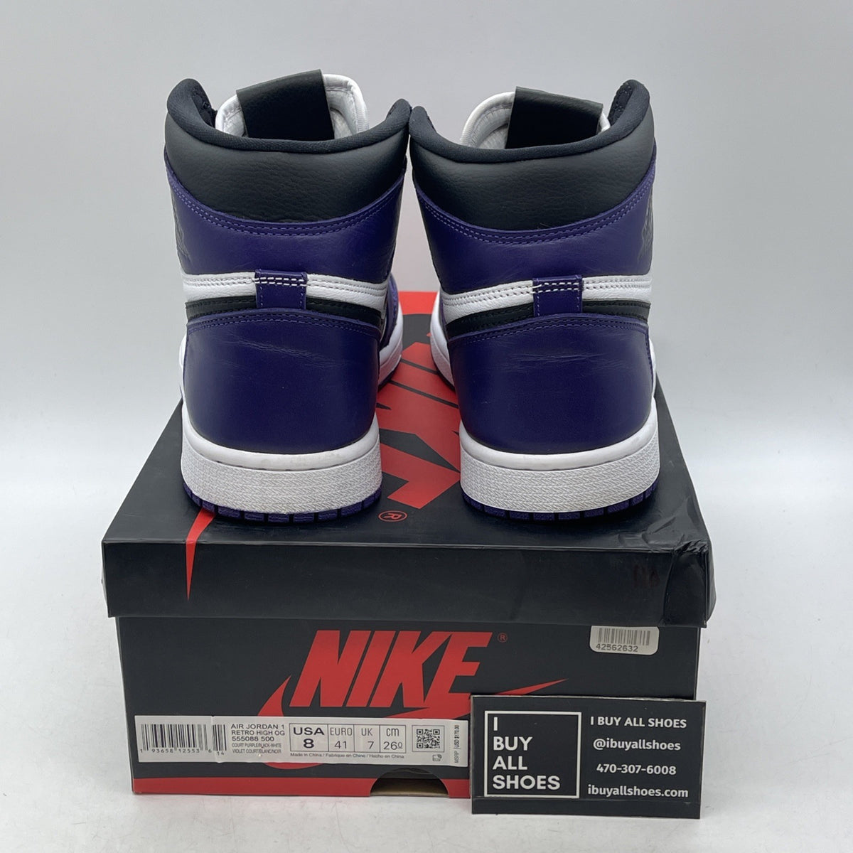 Size 8 - Air Jordan 1 Retro OG High Court Purple 2.0 (555088-500)