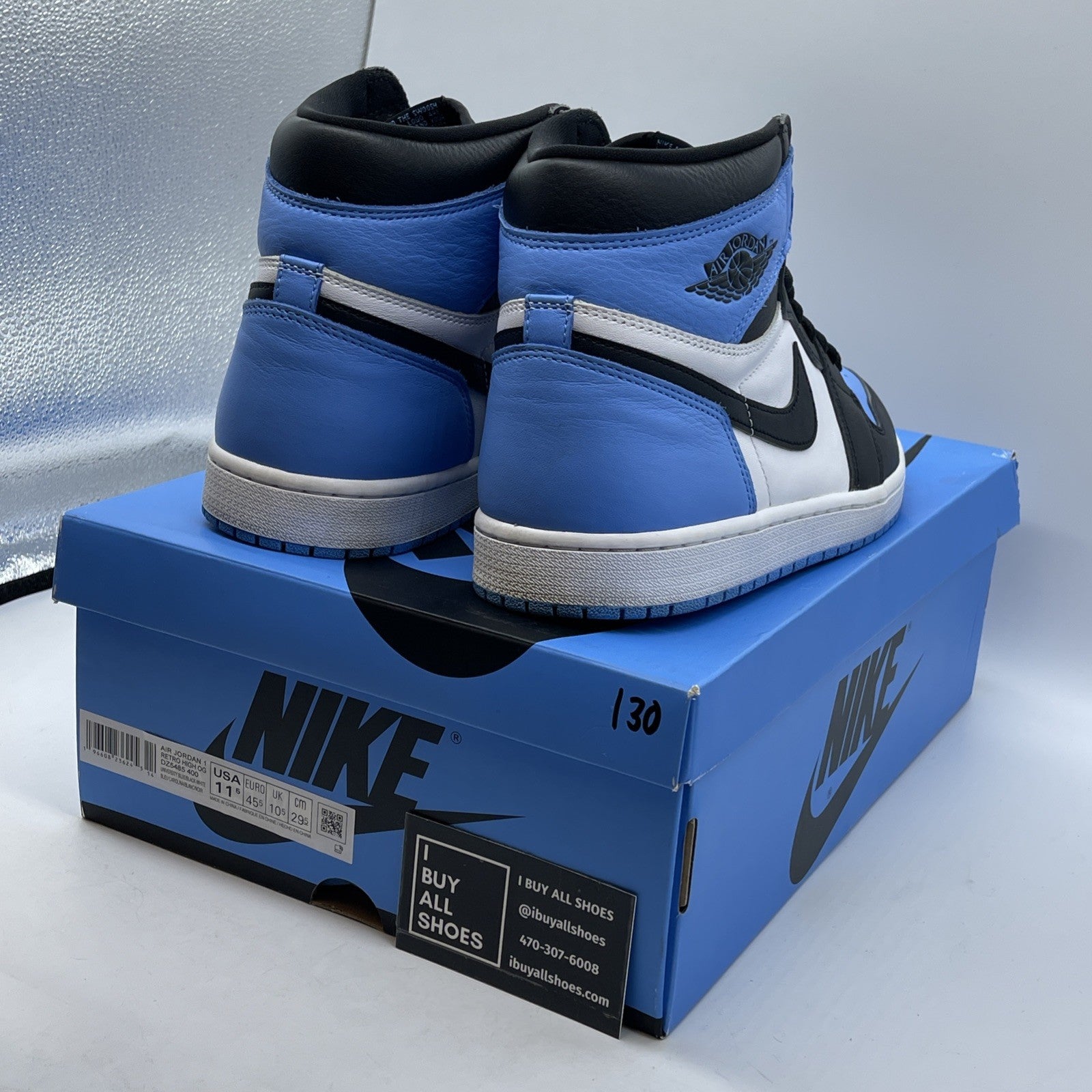 Size 11.5 - Jordan 1 Retro OG High UNC Toe Blue Black White (DZ5485-400)
