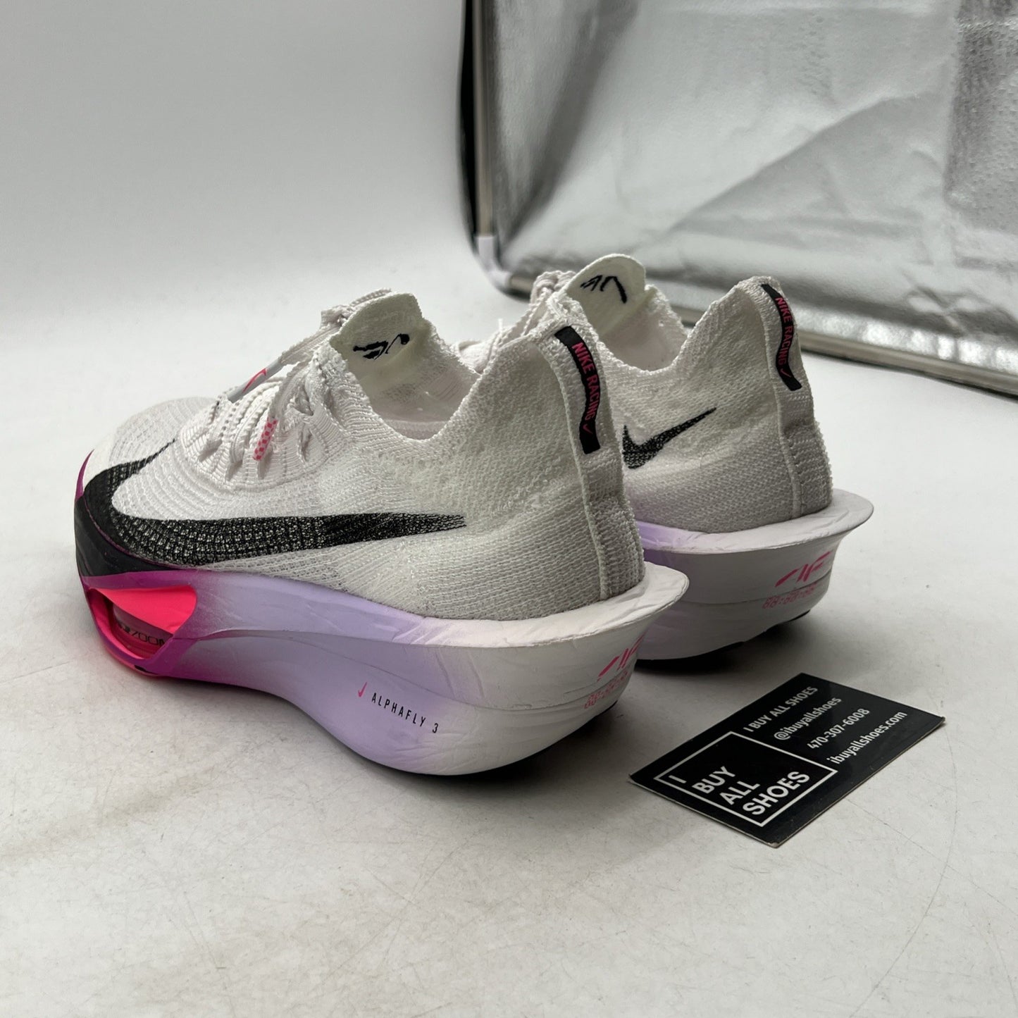 Size 8.5 - Nike Air Zoom Alphafly NEXT% 3 White Vivid Grape W (FD8315-100)