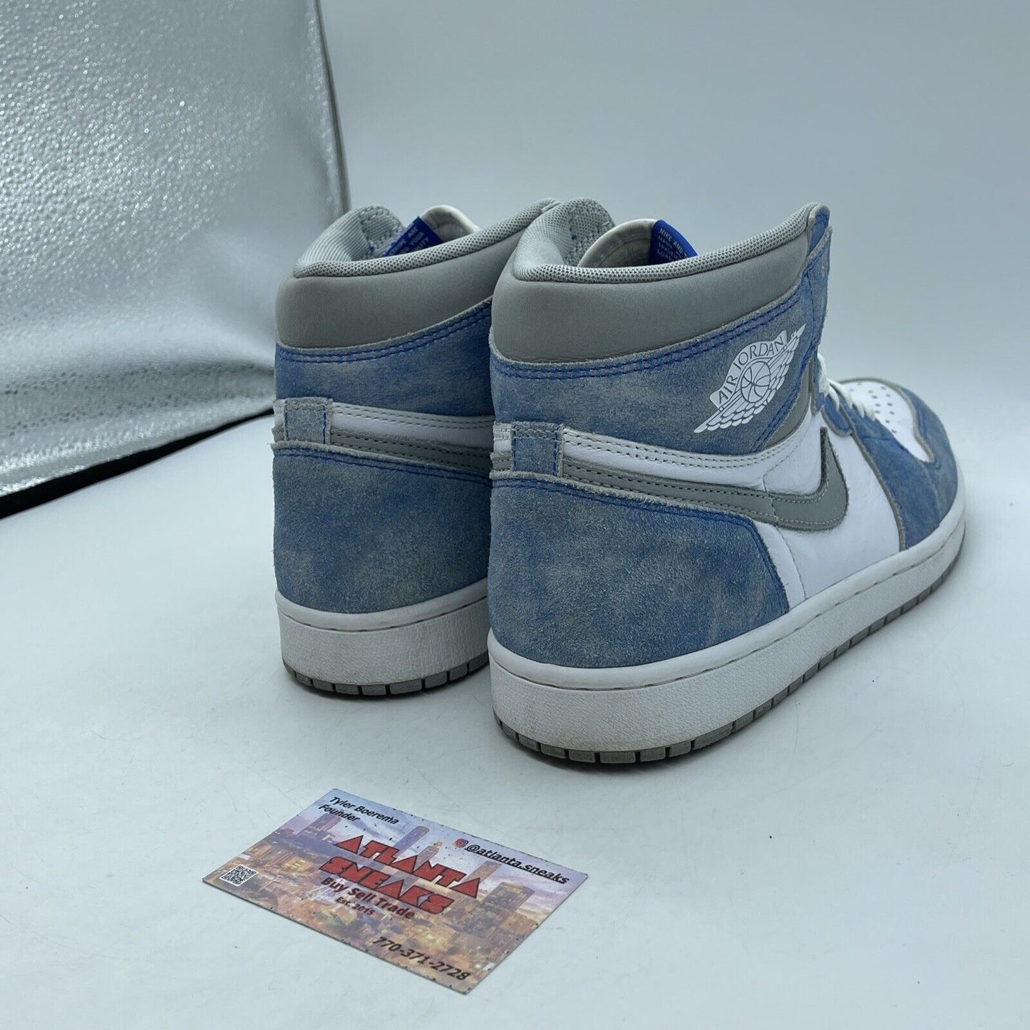 Size 8.5 - Jordan 1 Retro OG High Hyper Royal Blue Grey Suede (555088-402)