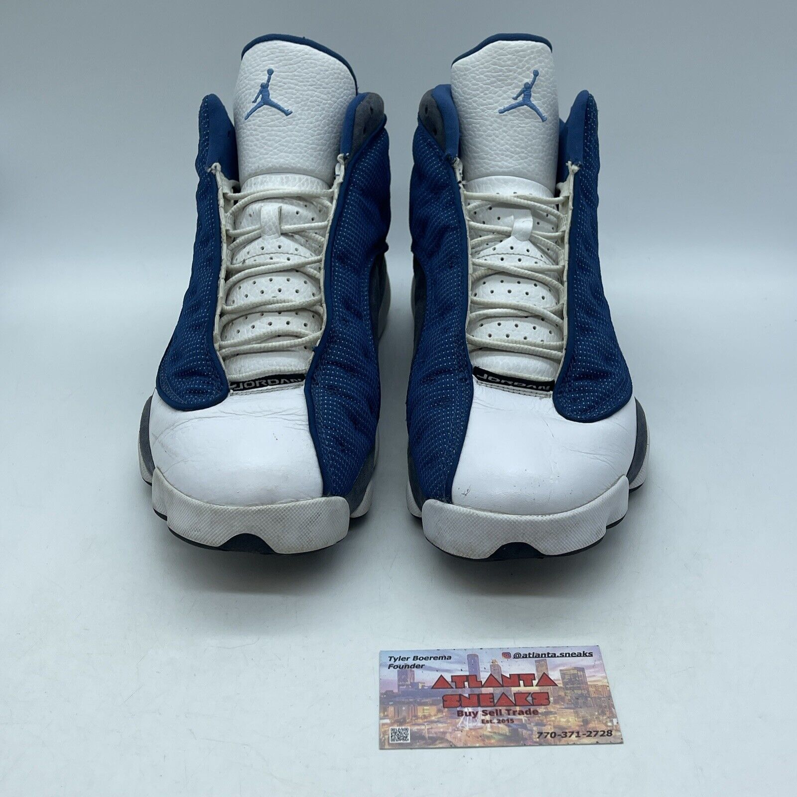 Size 12 - Air Jordan 13 Retro 2010 Flint Blue Grey White Suede (414571-401)