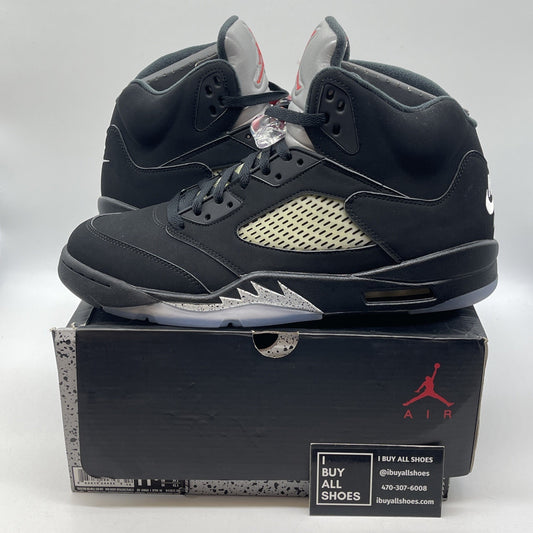 Size 11.5 - Jordan 5 OG Mid Metallic Silver Black Suede (845035-003)