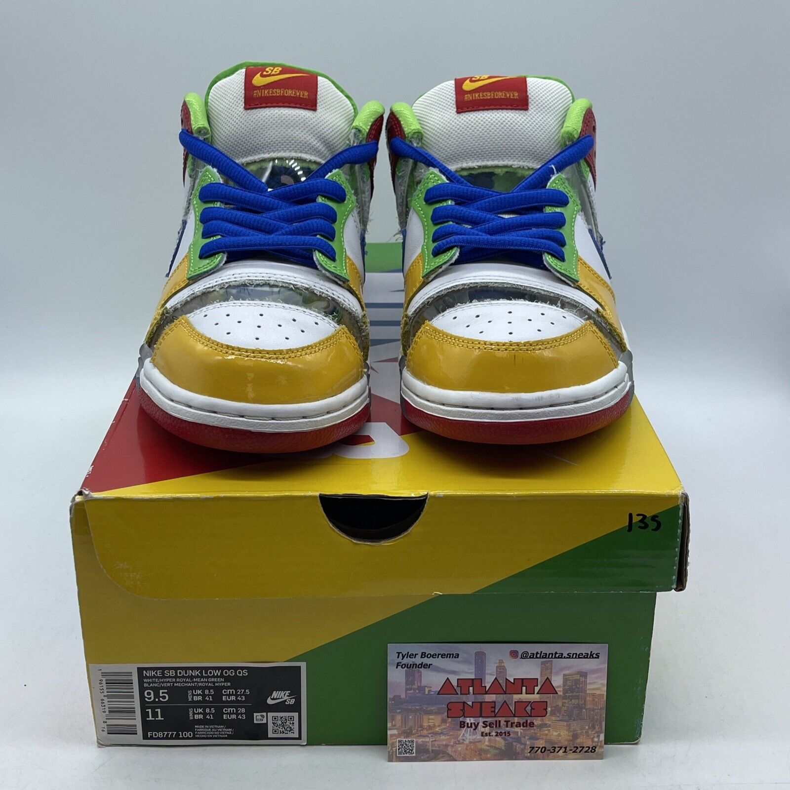 Size 9.5 - Nike Dunk Low SB Sandy Bodecker White Green Blue (FD8777-100)