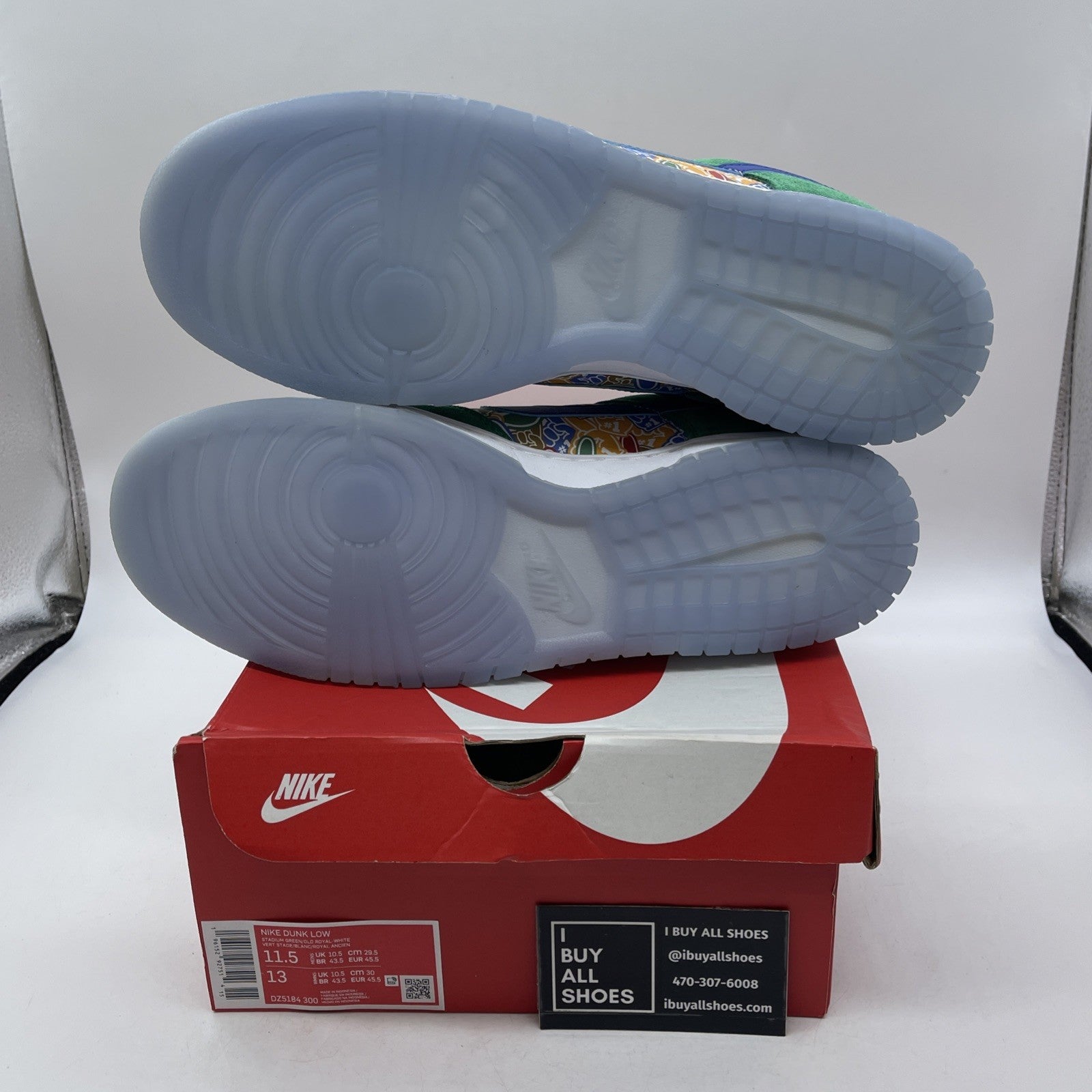 Size 11.5 - Nike Dunk Low Foam Finger Green Suede Lethe (DZ5184-300)