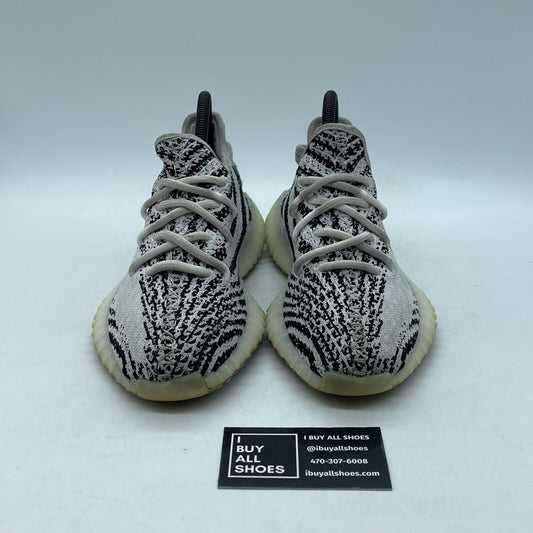 Size 4.5 - adidas Yeezy Boost 350 V2 Low Zebra White Black Suede (CP9654)
