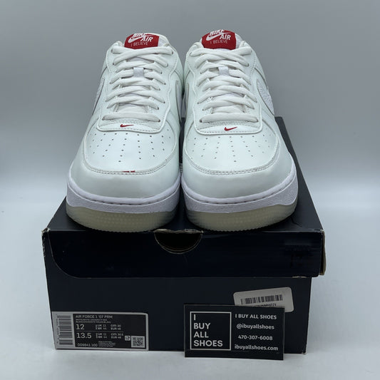 Size 12 - Nike Air Force 1 Low I Believe Daruma White Red Leather (DD9941-100)