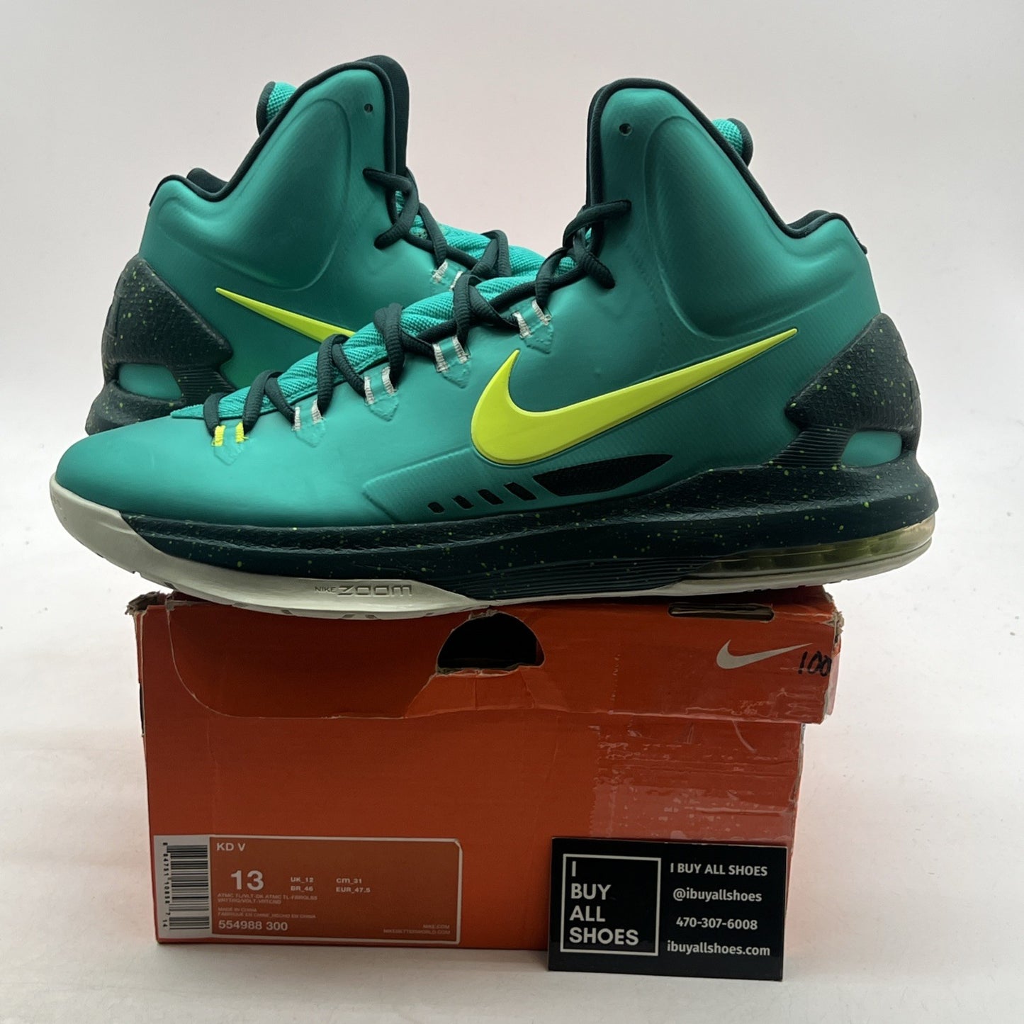 Size 13 - Nike KD 5 Hulk - (554988-300)