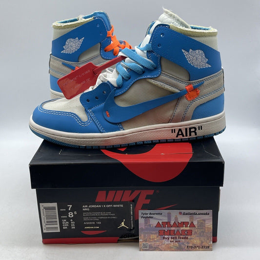 Size 7 - Jordan 1 Retro OG x Off-White High UNC White Blue Red (AQ0818-148)