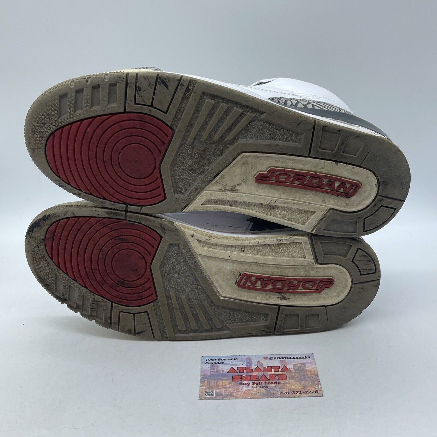Size 9.5 - Jordan 3 Retro White Cement 2011 Leather Grey Suede (136064-105)