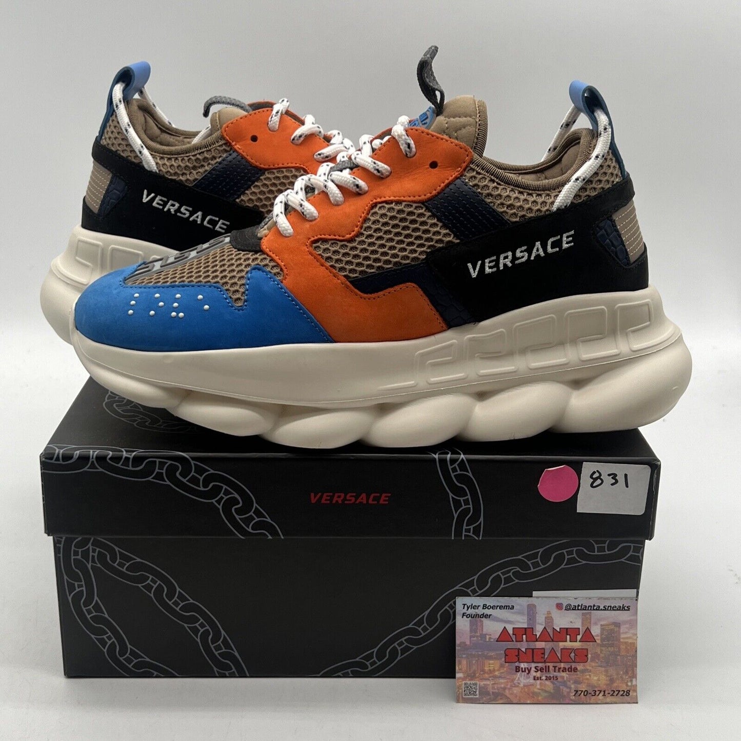 Size 8 - Versace Chain Reaction 2 Punky Cargo Zesty Orange (DSU7462-DTP1G-KZECZ)