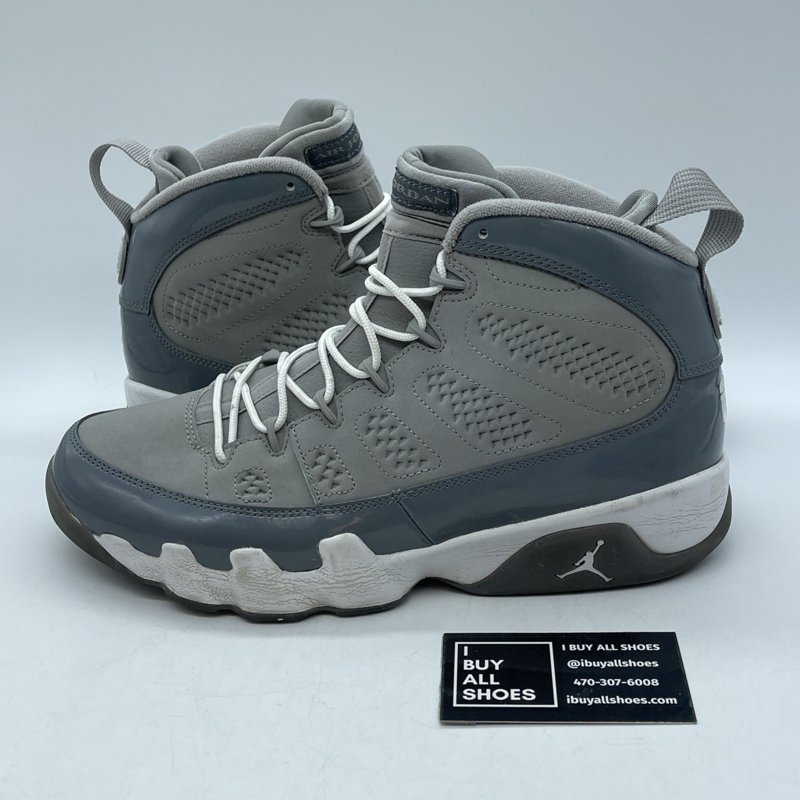 Size 9.5 - Air Jordan 9 Retro 2012 Cool Grey Suede Leather (302370-015)