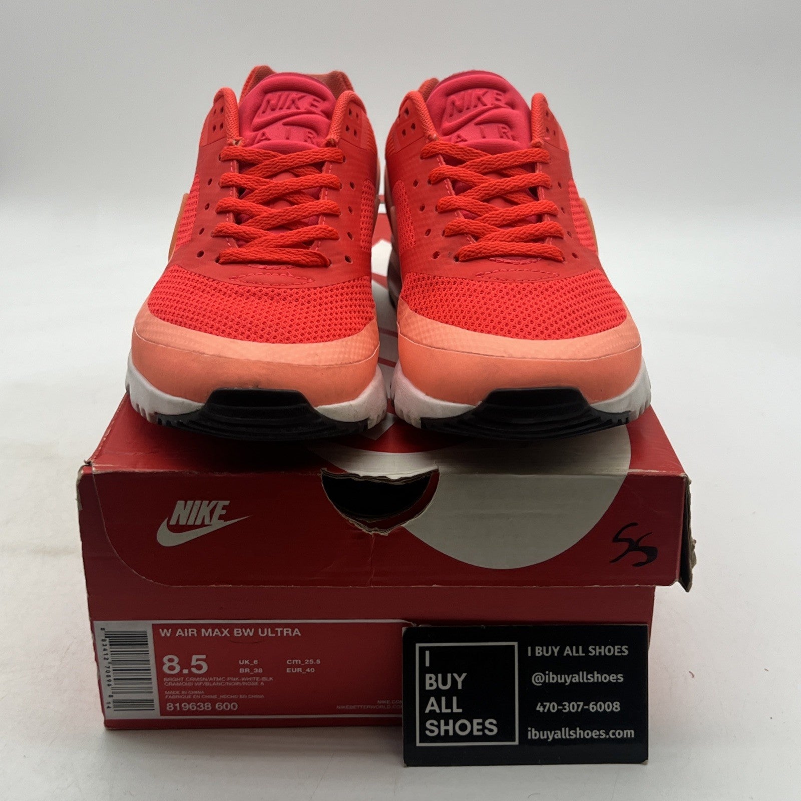 Size 8.5 - Nike Air Max Ultra BW Bright Crimson Atomic Pink W (819638-600)
